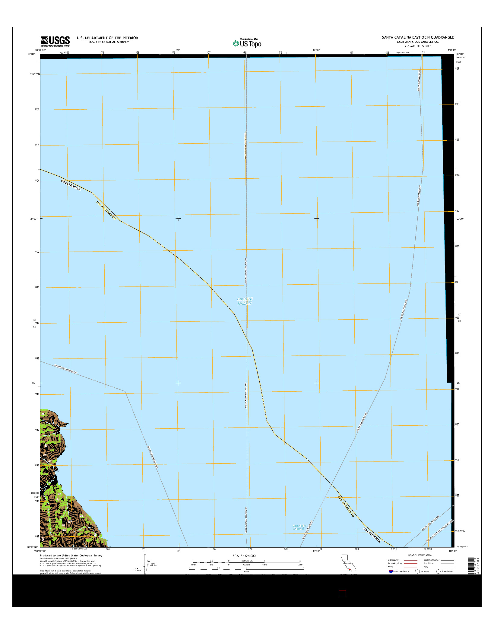 USGS US TOPO 7.5-MINUTE MAP FOR SANTA CATALINA EAST OE N, CA 2015