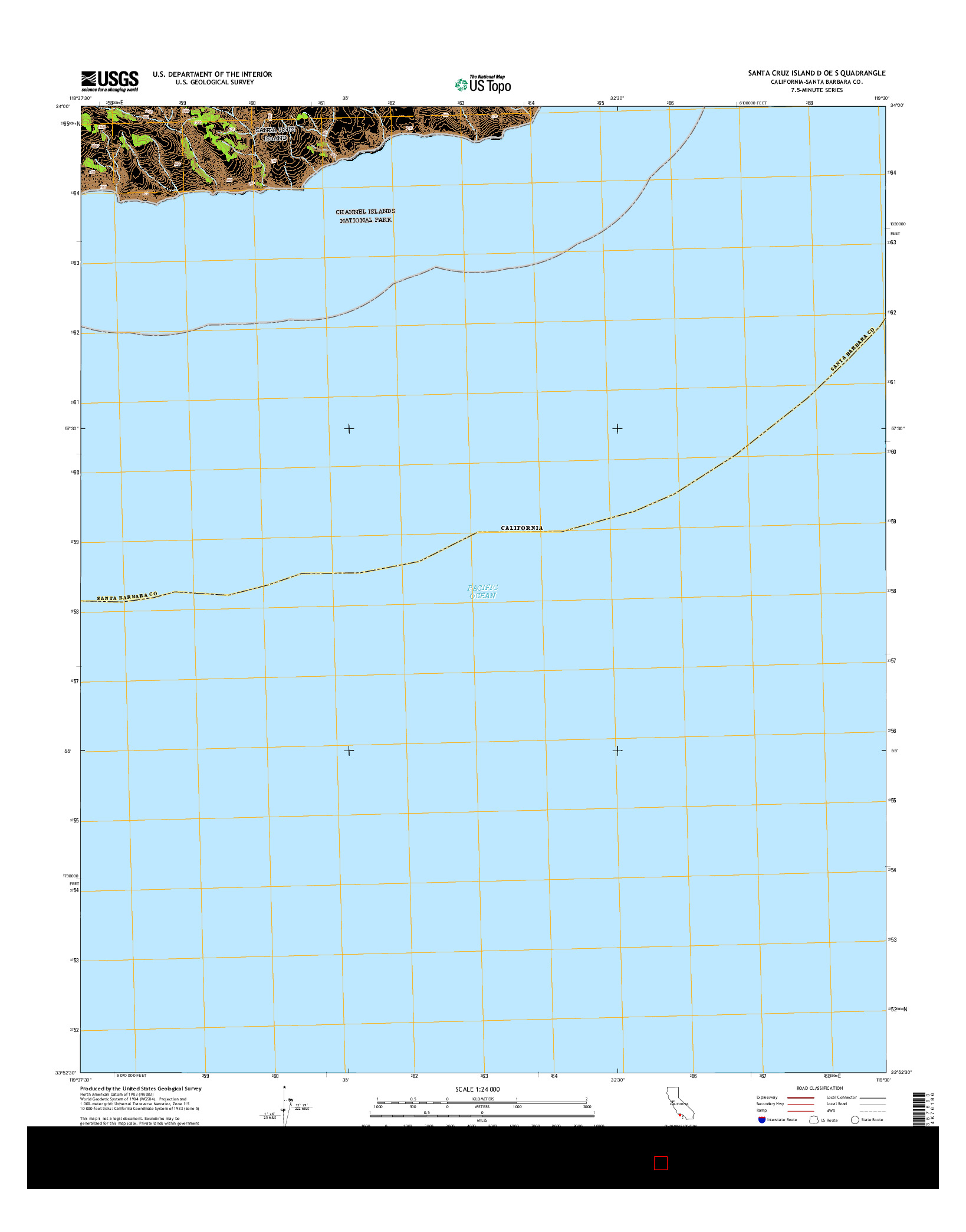 USGS US TOPO 7.5-MINUTE MAP FOR SANTA CRUZ ISLAND D OE S, CA 2015