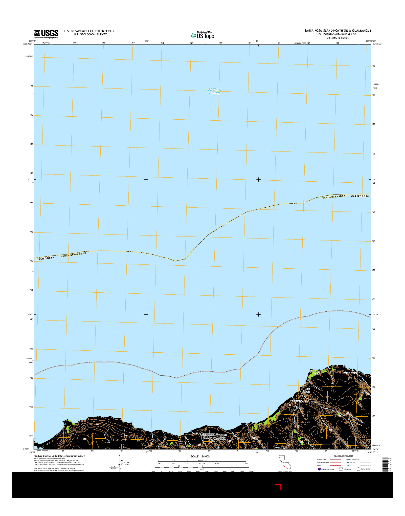 USGS US TOPO 7.5-MINUTE MAP FOR SANTA ROSA ISLAND NORTH OE W, CA 2015