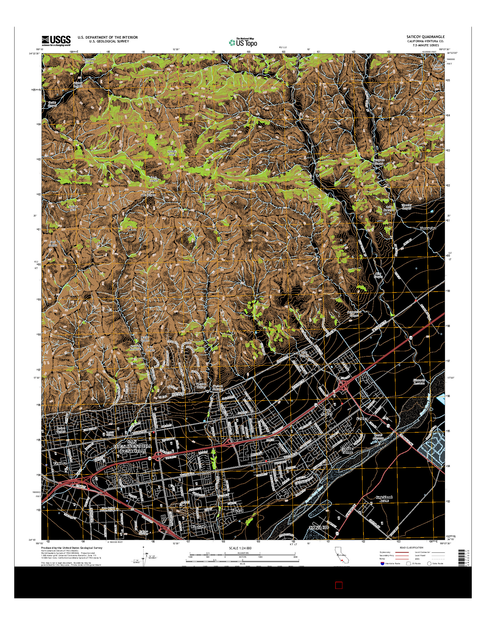 USGS US TOPO 7.5-MINUTE MAP FOR SATICOY, CA 2015