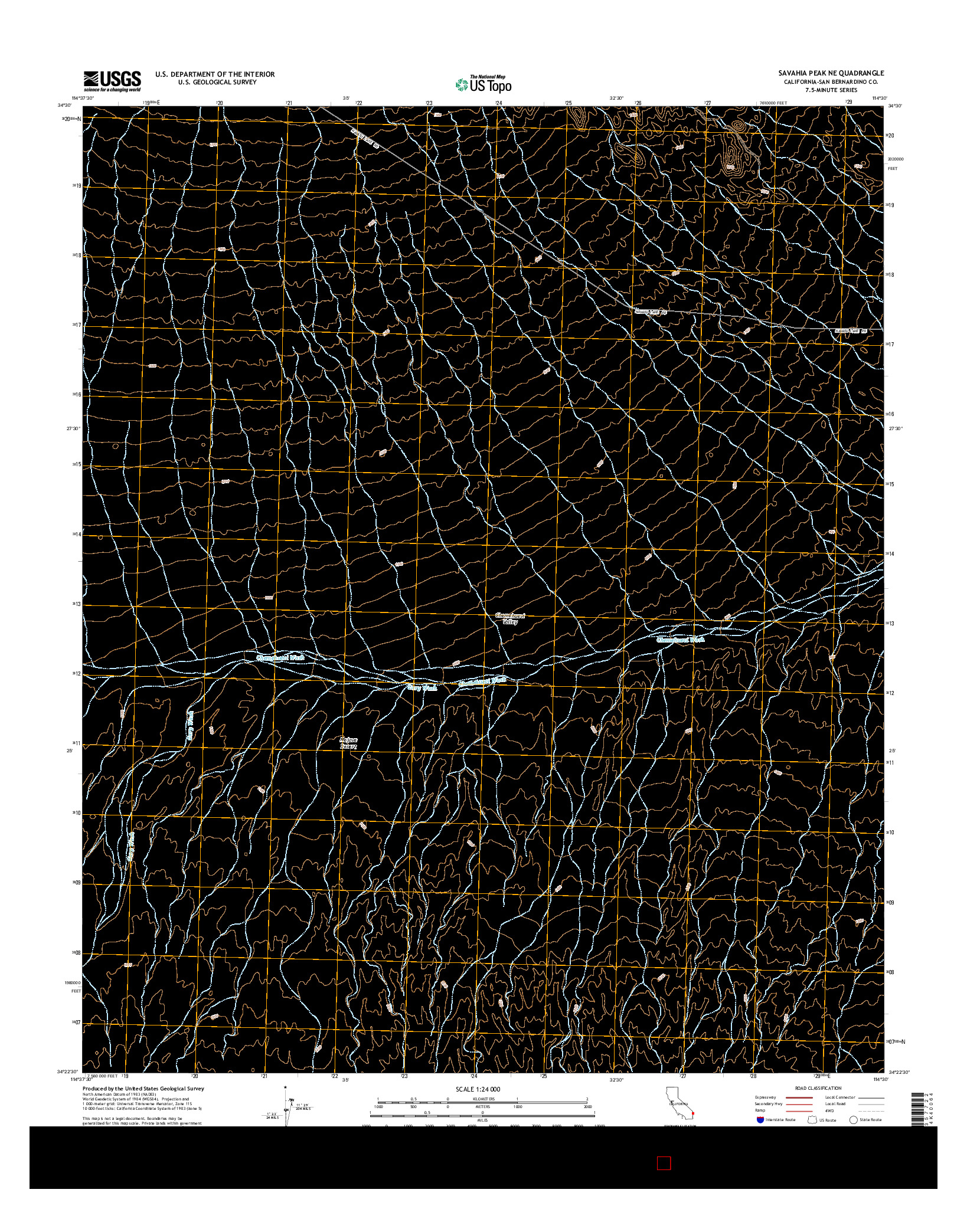 USGS US TOPO 7.5-MINUTE MAP FOR SAVAHIA PEAK NE, CA 2015