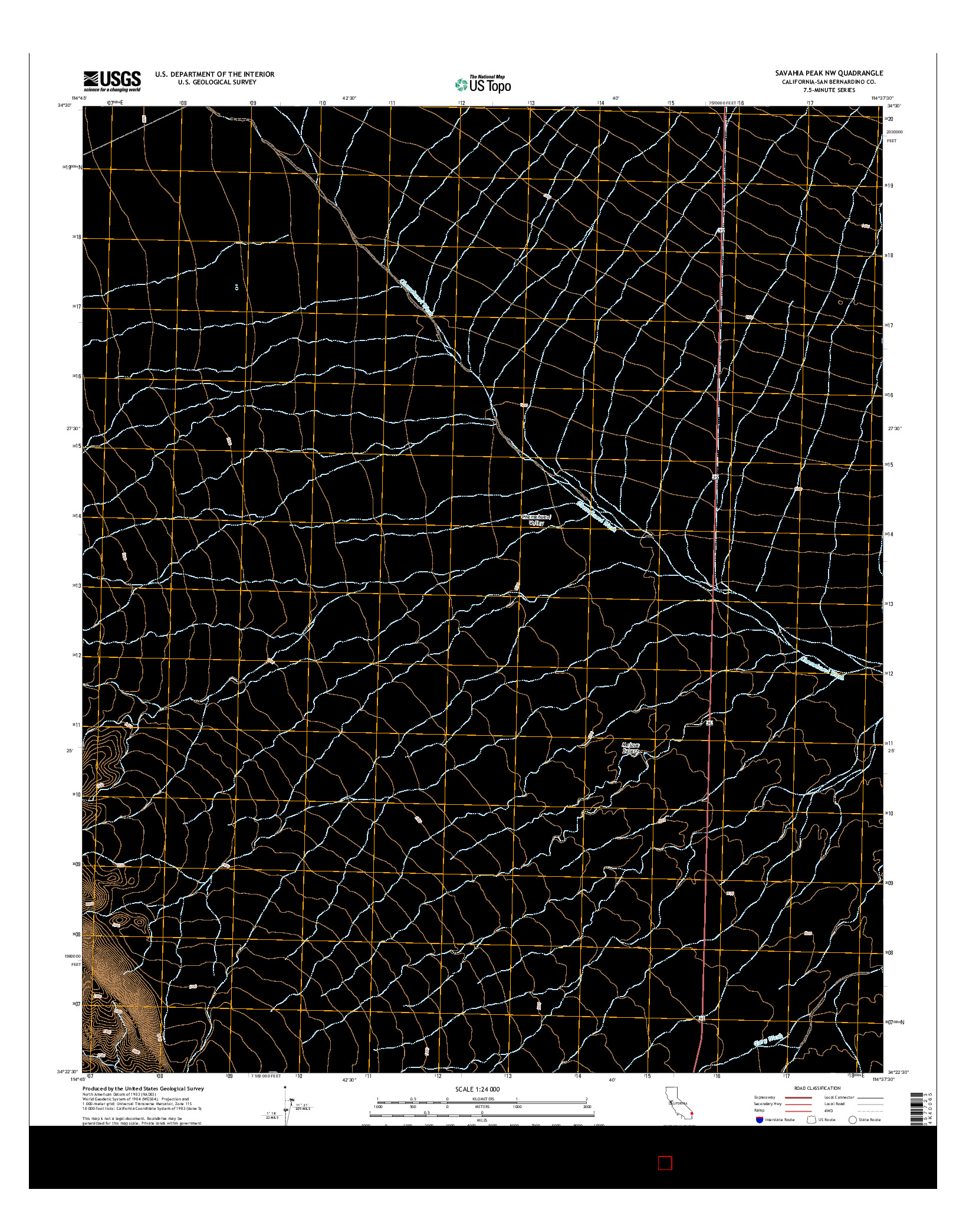 USGS US TOPO 7.5-MINUTE MAP FOR SAVAHIA PEAK NW, CA 2015