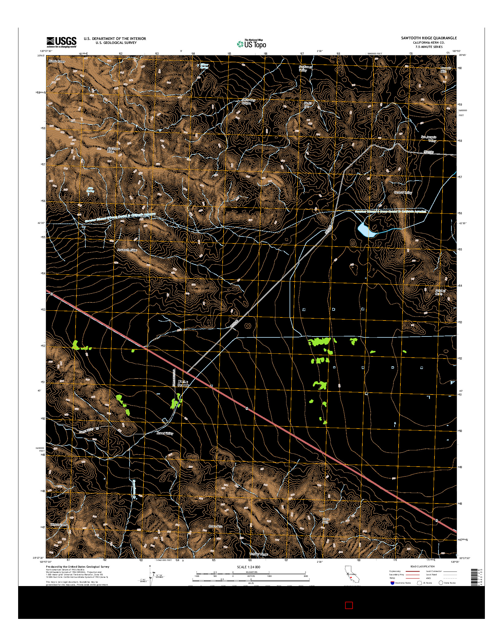 USGS US TOPO 7.5-MINUTE MAP FOR SAWTOOTH RIDGE, CA 2015