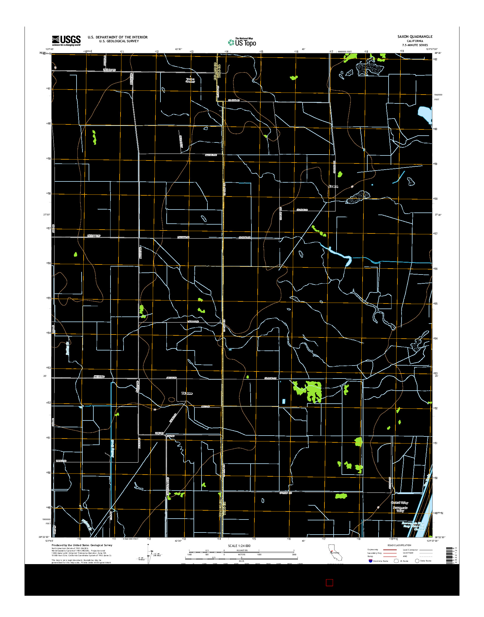 USGS US TOPO 7.5-MINUTE MAP FOR SAXON, CA 2015
