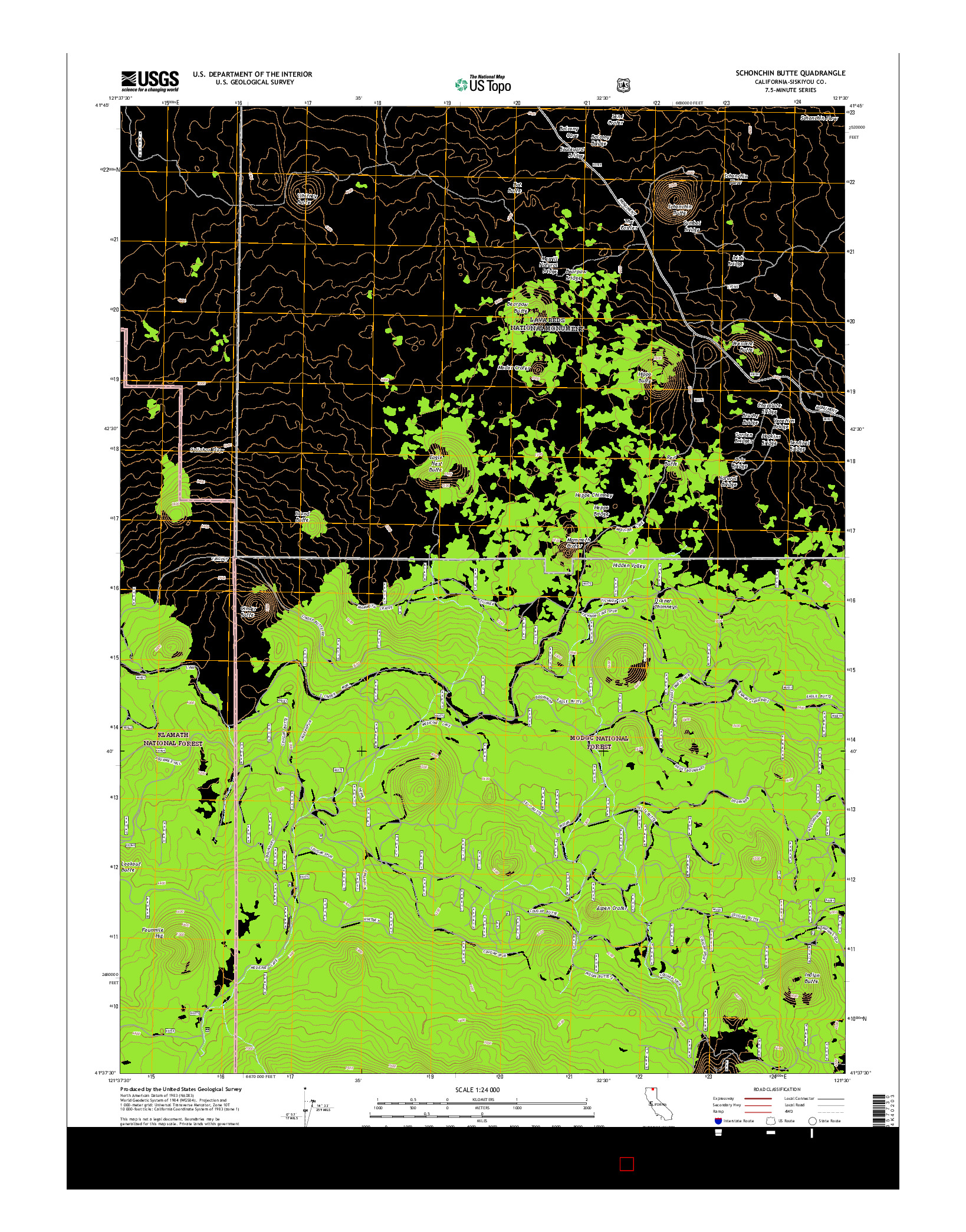 USGS US TOPO 7.5-MINUTE MAP FOR SCHONCHIN BUTTE, CA 2015