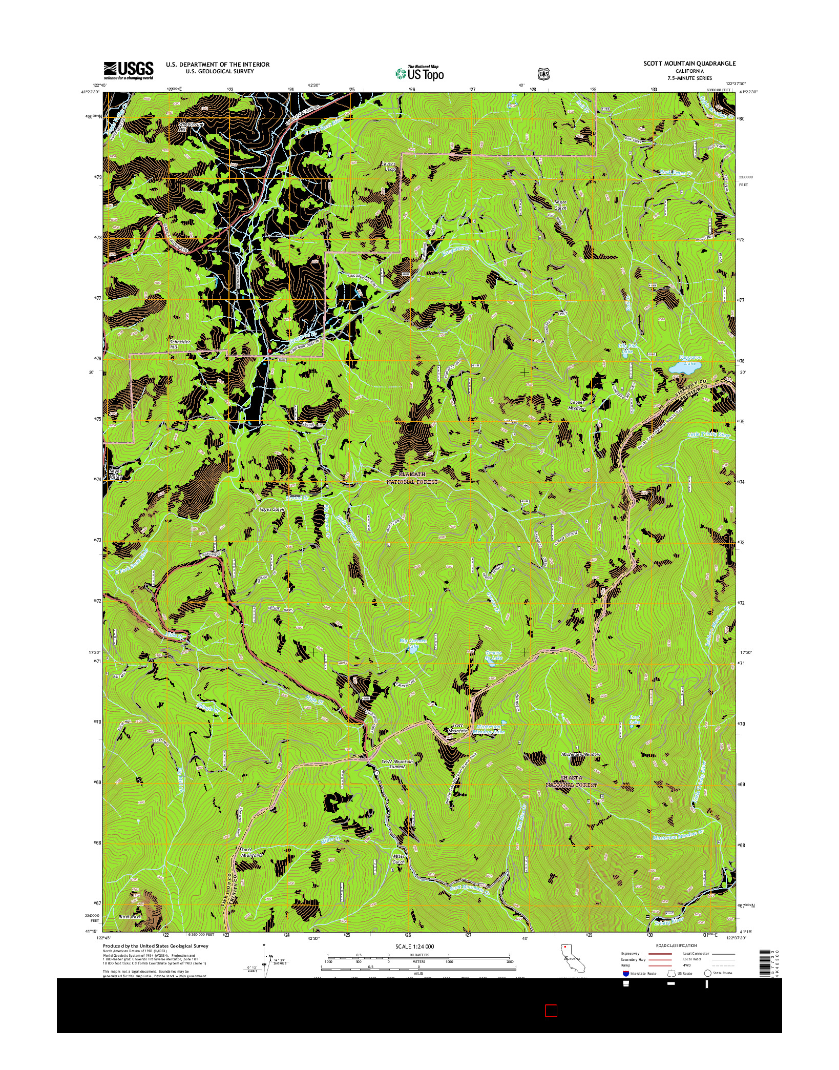 USGS US TOPO 7.5-MINUTE MAP FOR SCOTT MOUNTAIN, CA 2015