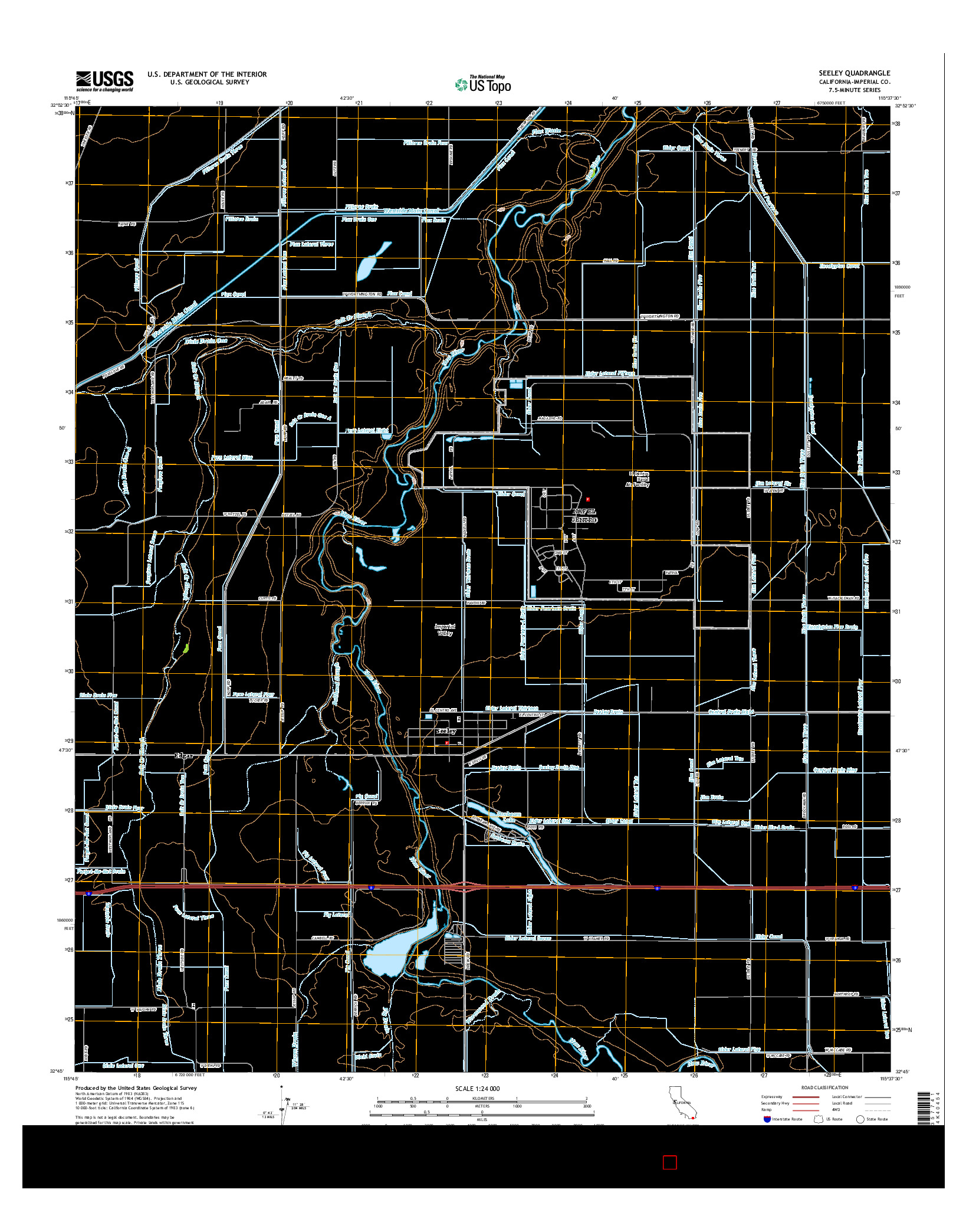 USGS US TOPO 7.5-MINUTE MAP FOR SEELEY, CA 2015