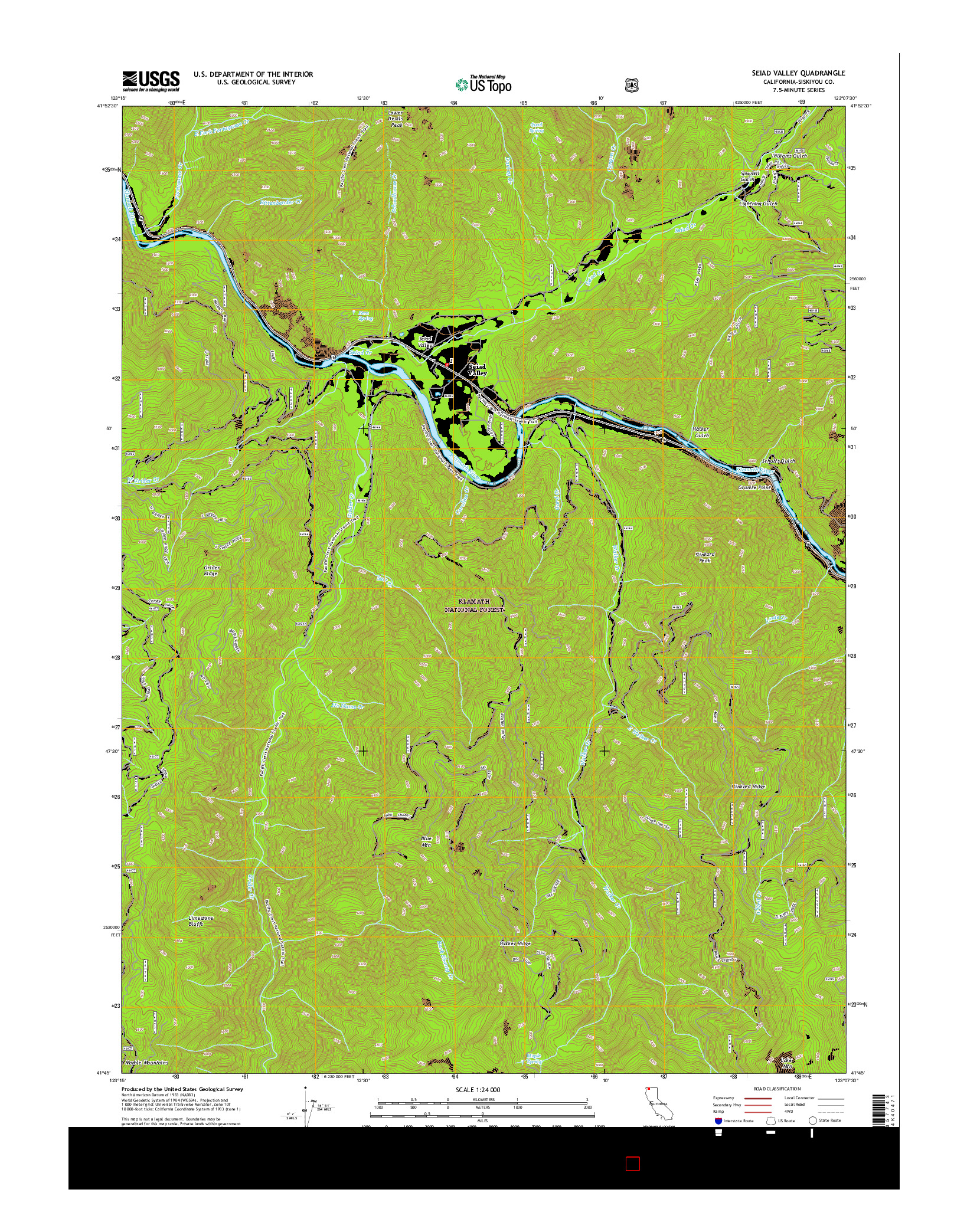 USGS US TOPO 7.5-MINUTE MAP FOR SEIAD VALLEY, CA 2015