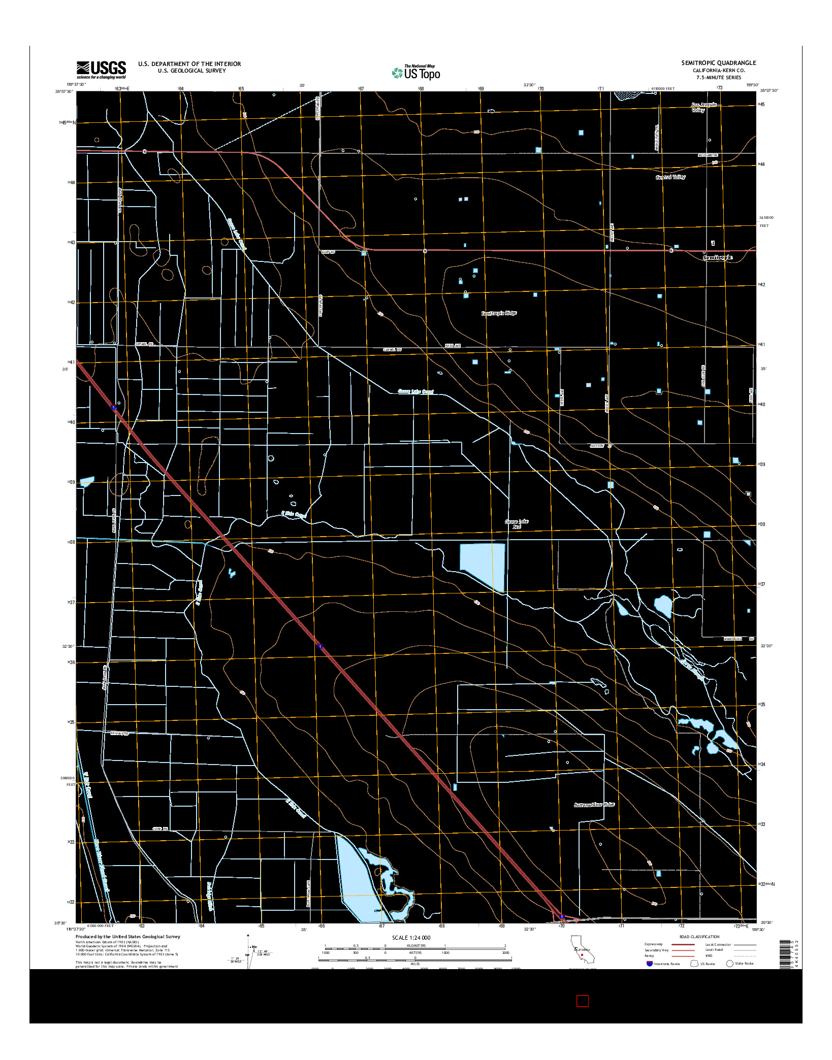 USGS US TOPO 7.5-MINUTE MAP FOR SEMITROPIC, CA 2015