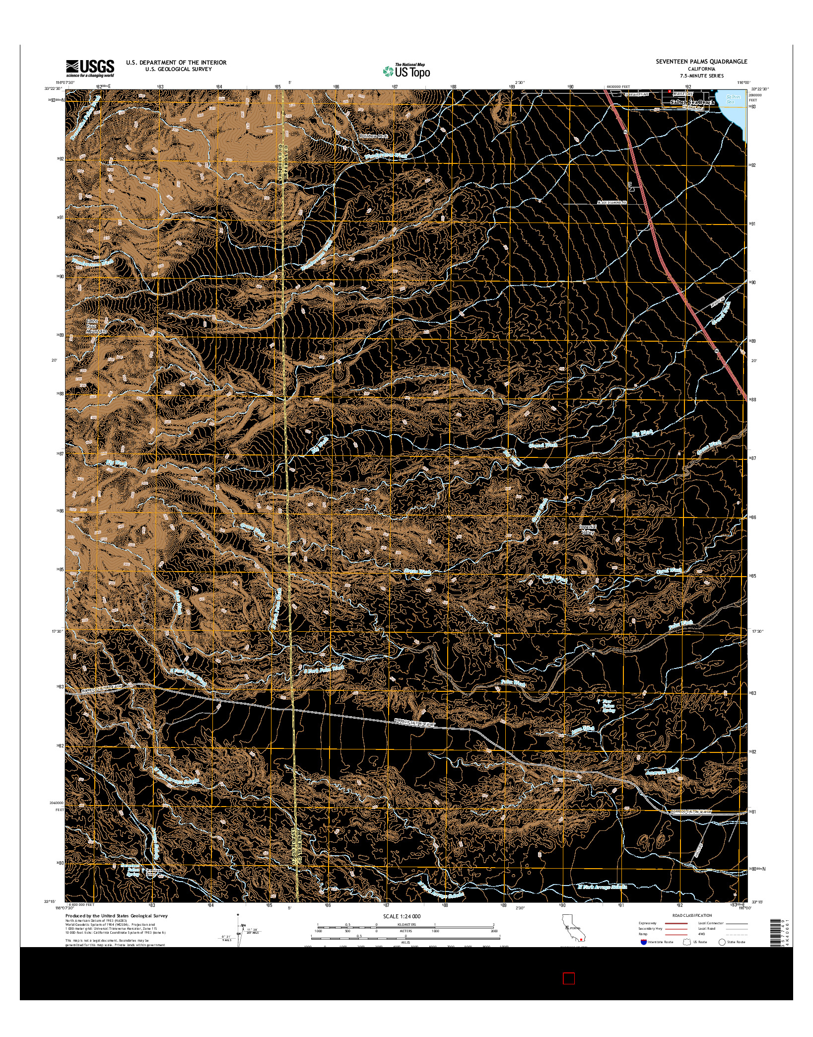 USGS US TOPO 7.5-MINUTE MAP FOR SEVENTEEN PALMS, CA 2015