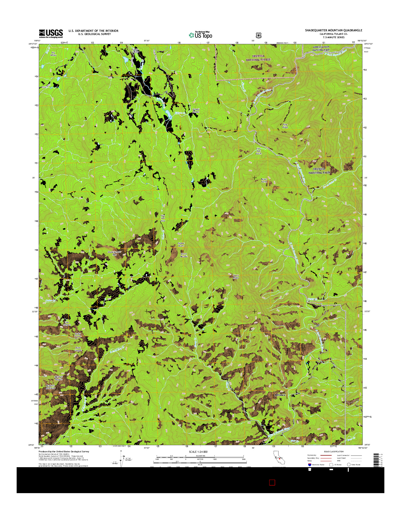 USGS US TOPO 7.5-MINUTE MAP FOR SHADEQUARTER MOUNTAIN, CA 2015