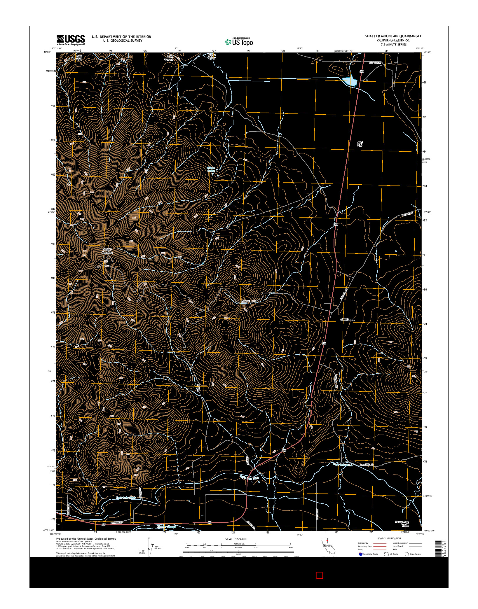 USGS US TOPO 7.5-MINUTE MAP FOR SHAFFER MOUNTAIN, CA 2015