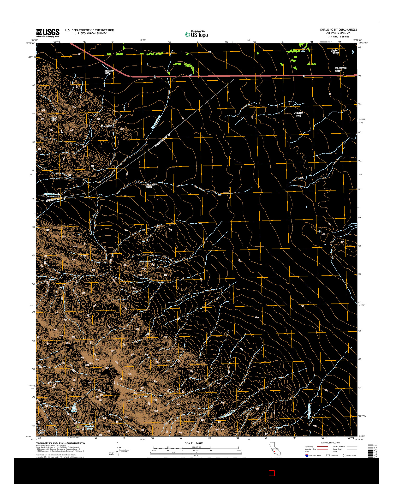 USGS US TOPO 7.5-MINUTE MAP FOR SHALE POINT, CA 2015