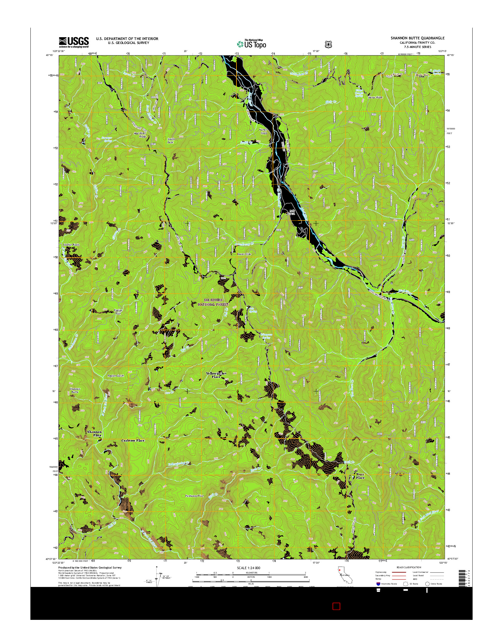 USGS US TOPO 7.5-MINUTE MAP FOR SHANNON BUTTE, CA 2015