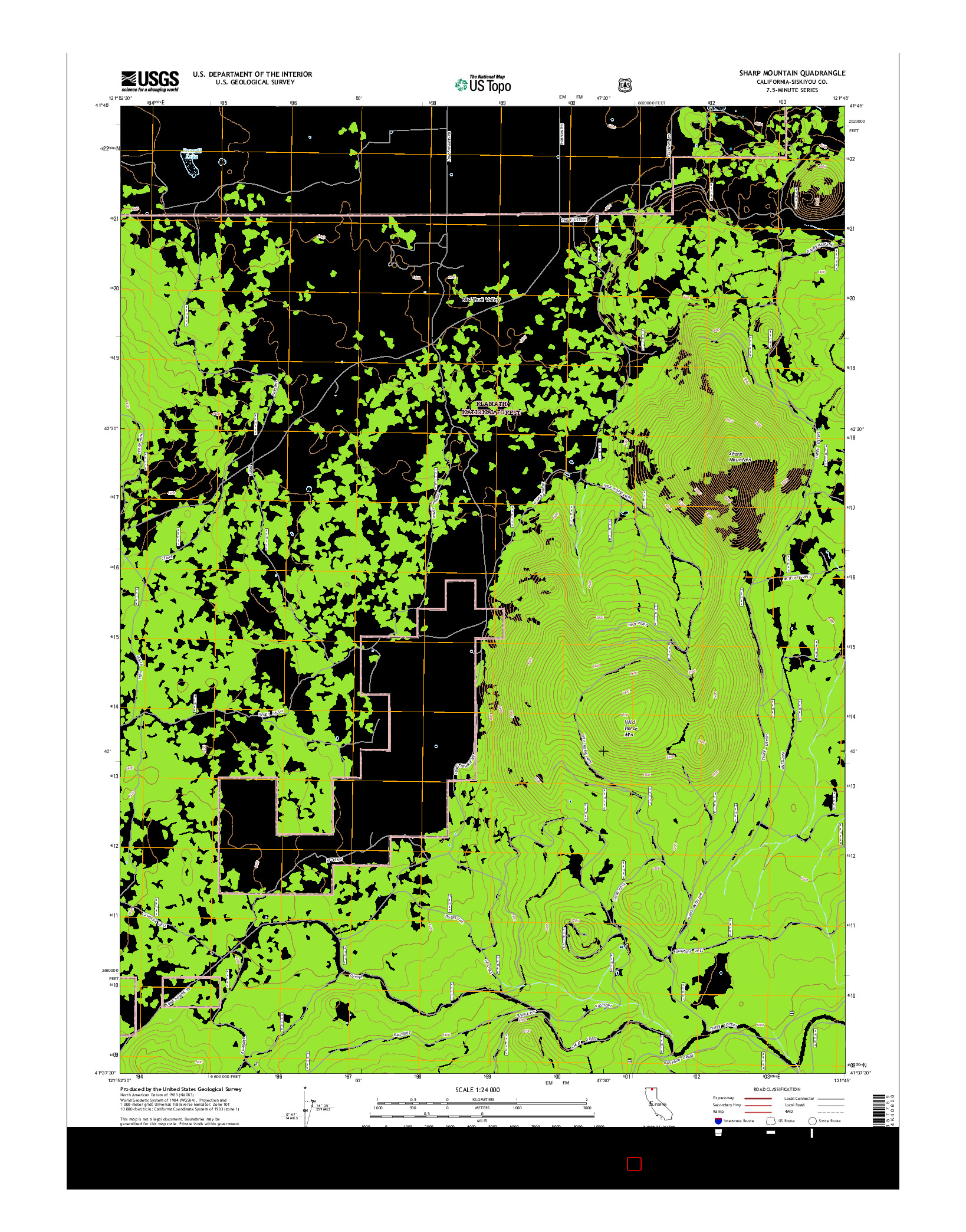 USGS US TOPO 7.5-MINUTE MAP FOR SHARP MOUNTAIN, CA 2015