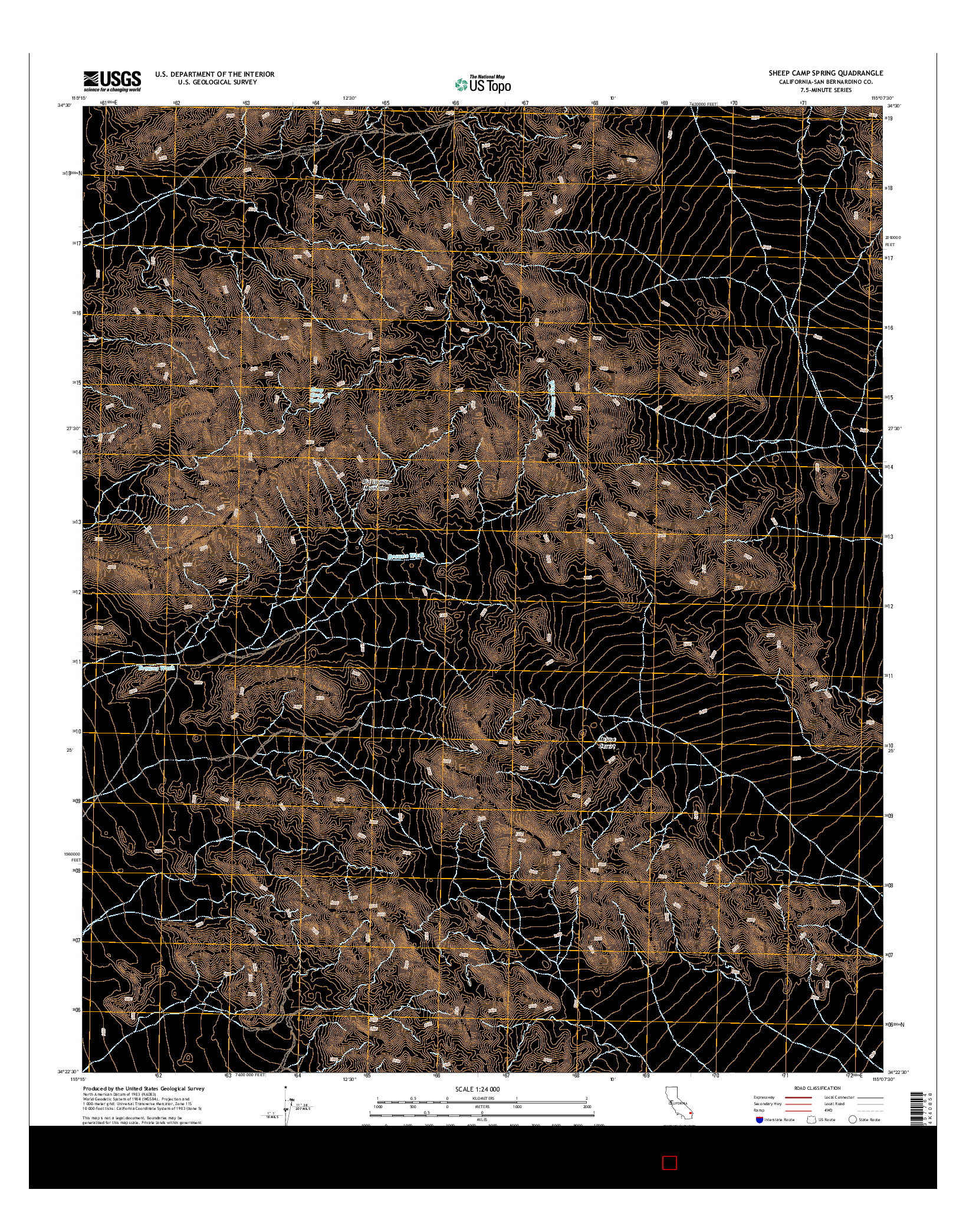 USGS US TOPO 7.5-MINUTE MAP FOR SHEEP CAMP SPRING, CA 2015