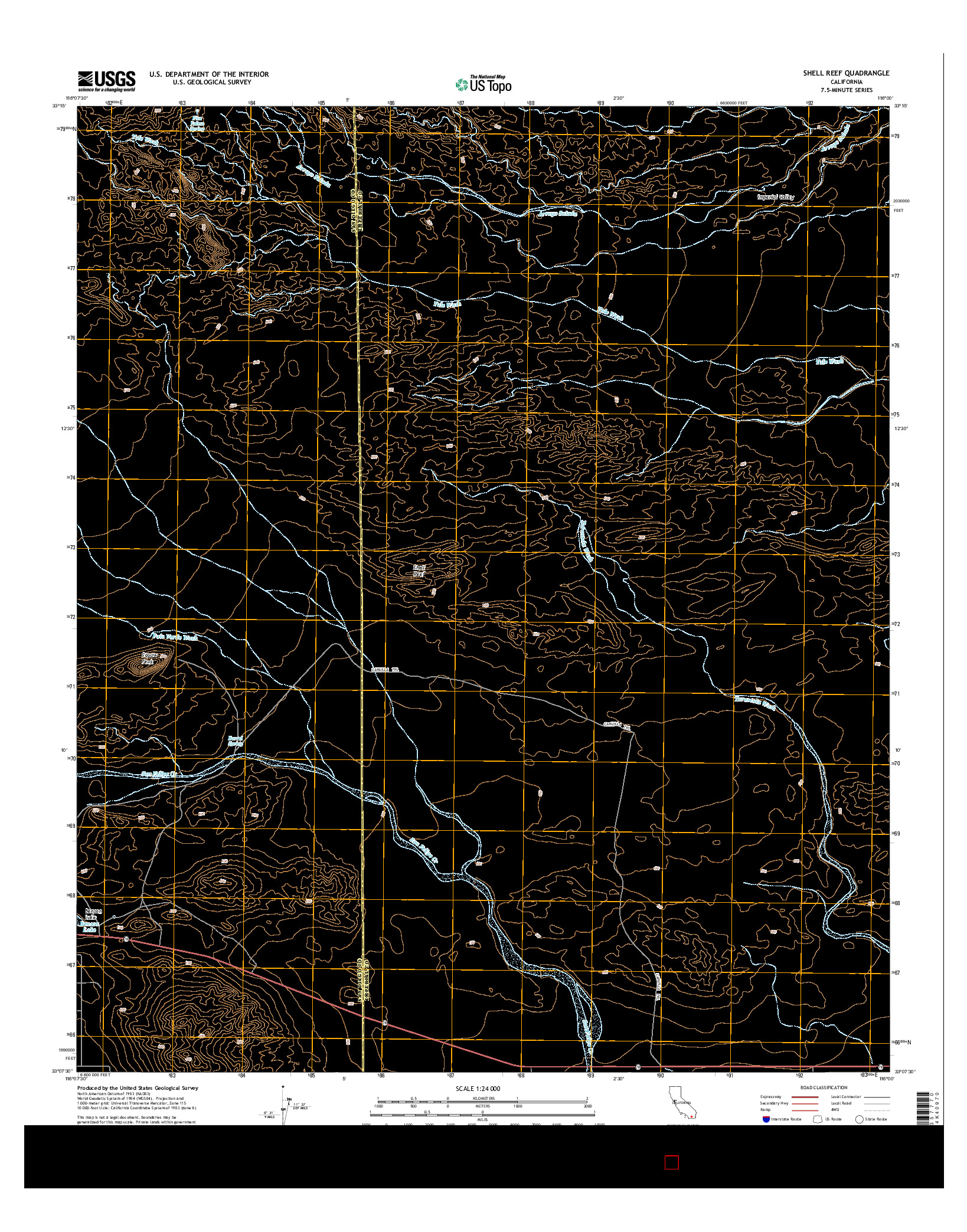 USGS US TOPO 7.5-MINUTE MAP FOR SHELL REEF, CA 2015