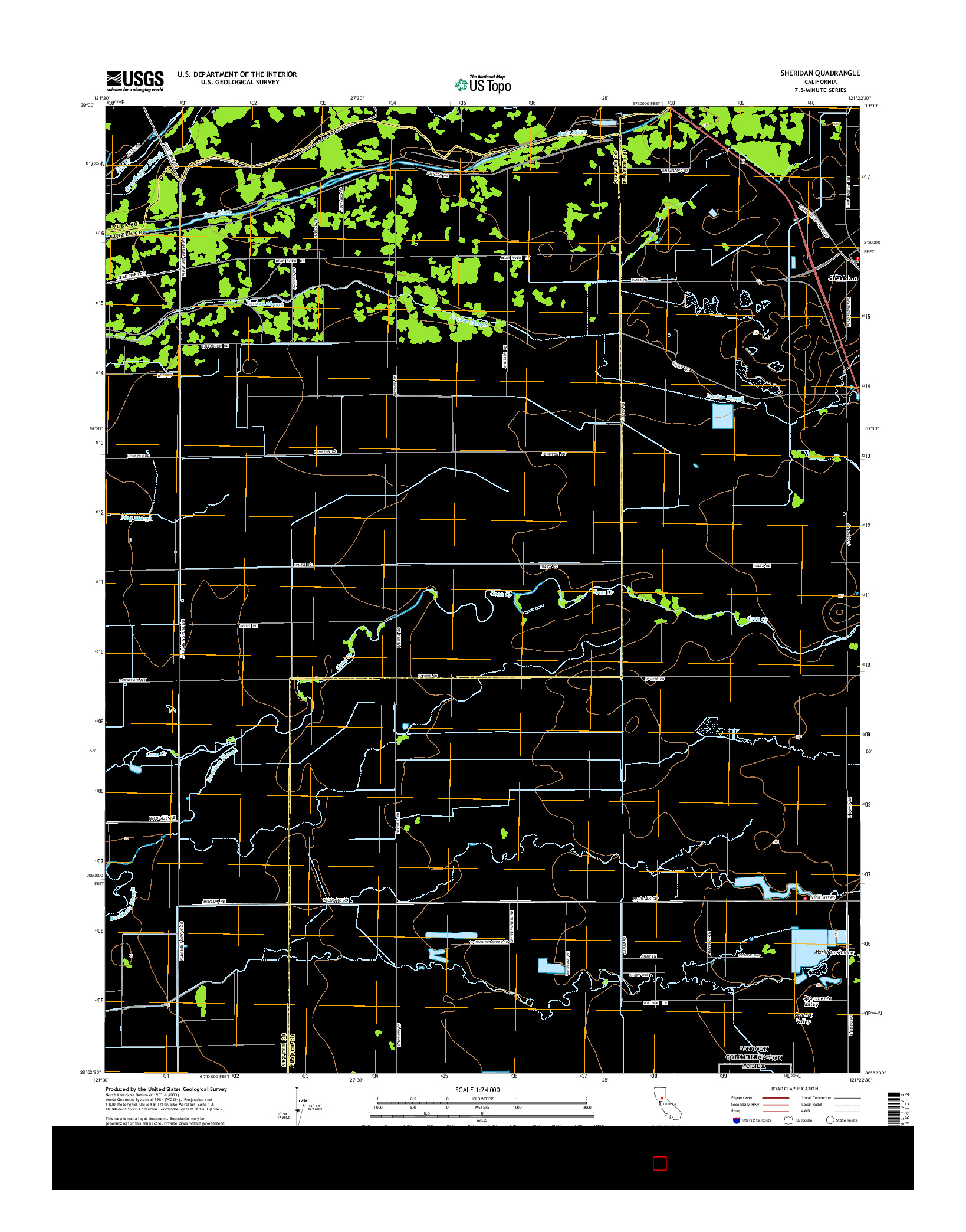 USGS US TOPO 7.5-MINUTE MAP FOR SHERIDAN, CA 2015