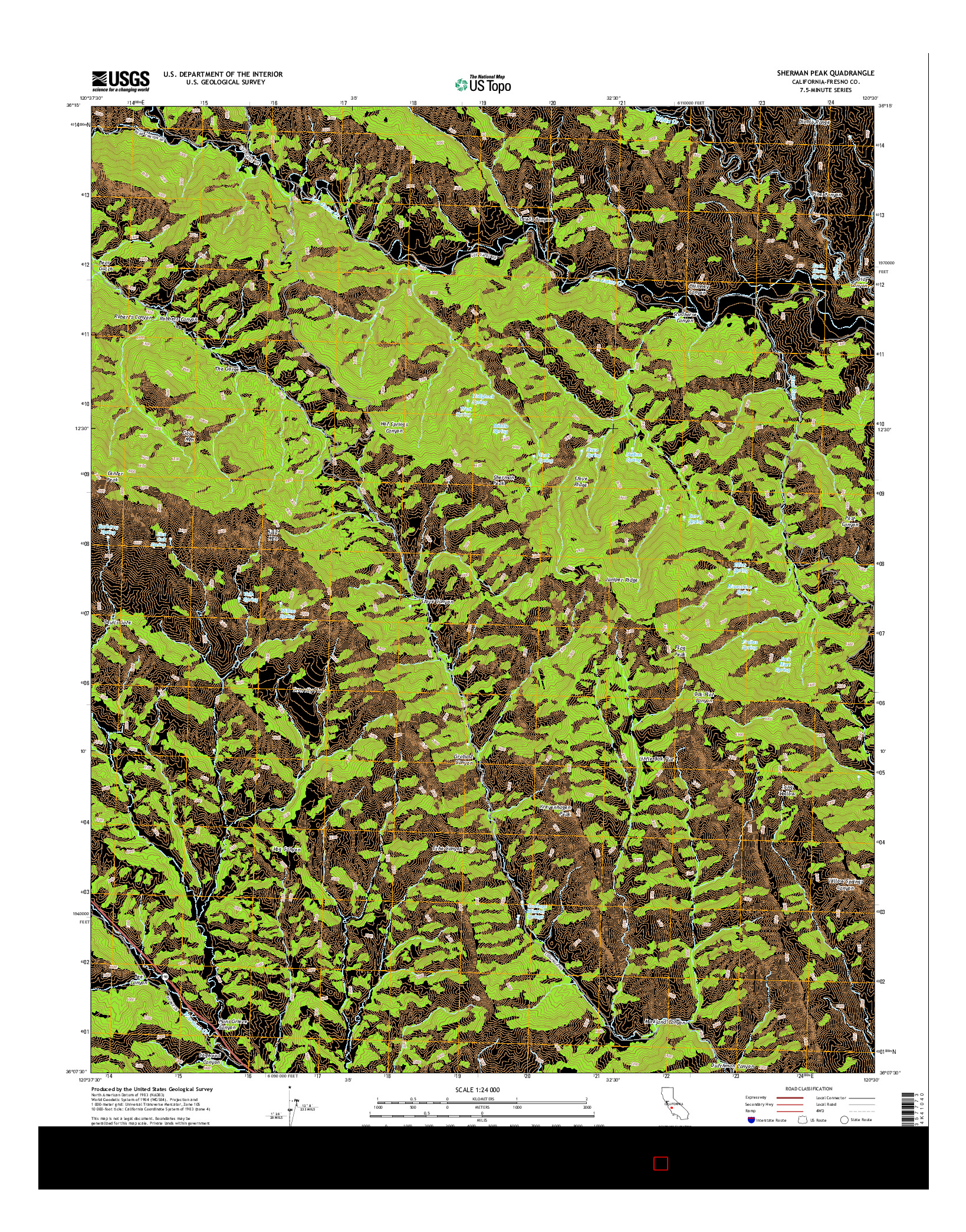 USGS US TOPO 7.5-MINUTE MAP FOR SHERMAN PEAK, CA 2015