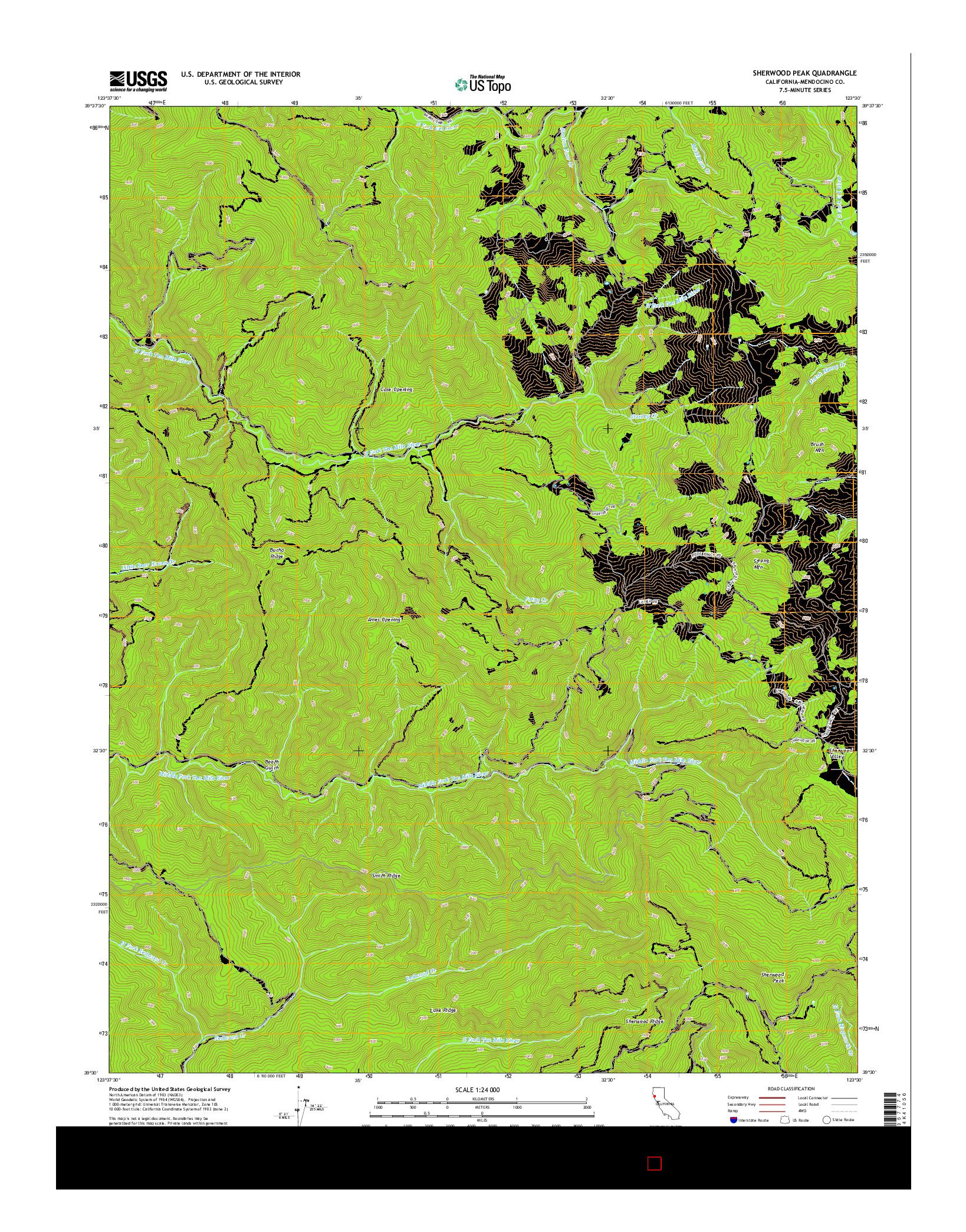 USGS US TOPO 7.5-MINUTE MAP FOR SHERWOOD PEAK, CA 2015