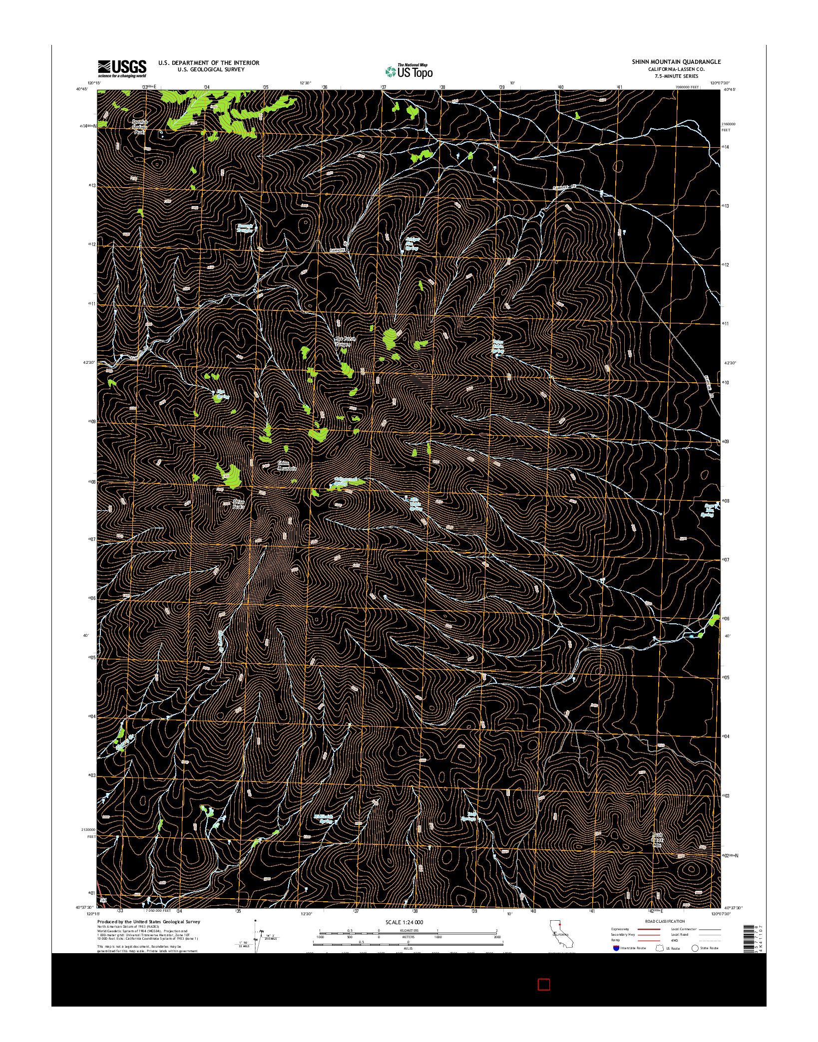 USGS US TOPO 7.5-MINUTE MAP FOR SHINN MOUNTAIN, CA 2015