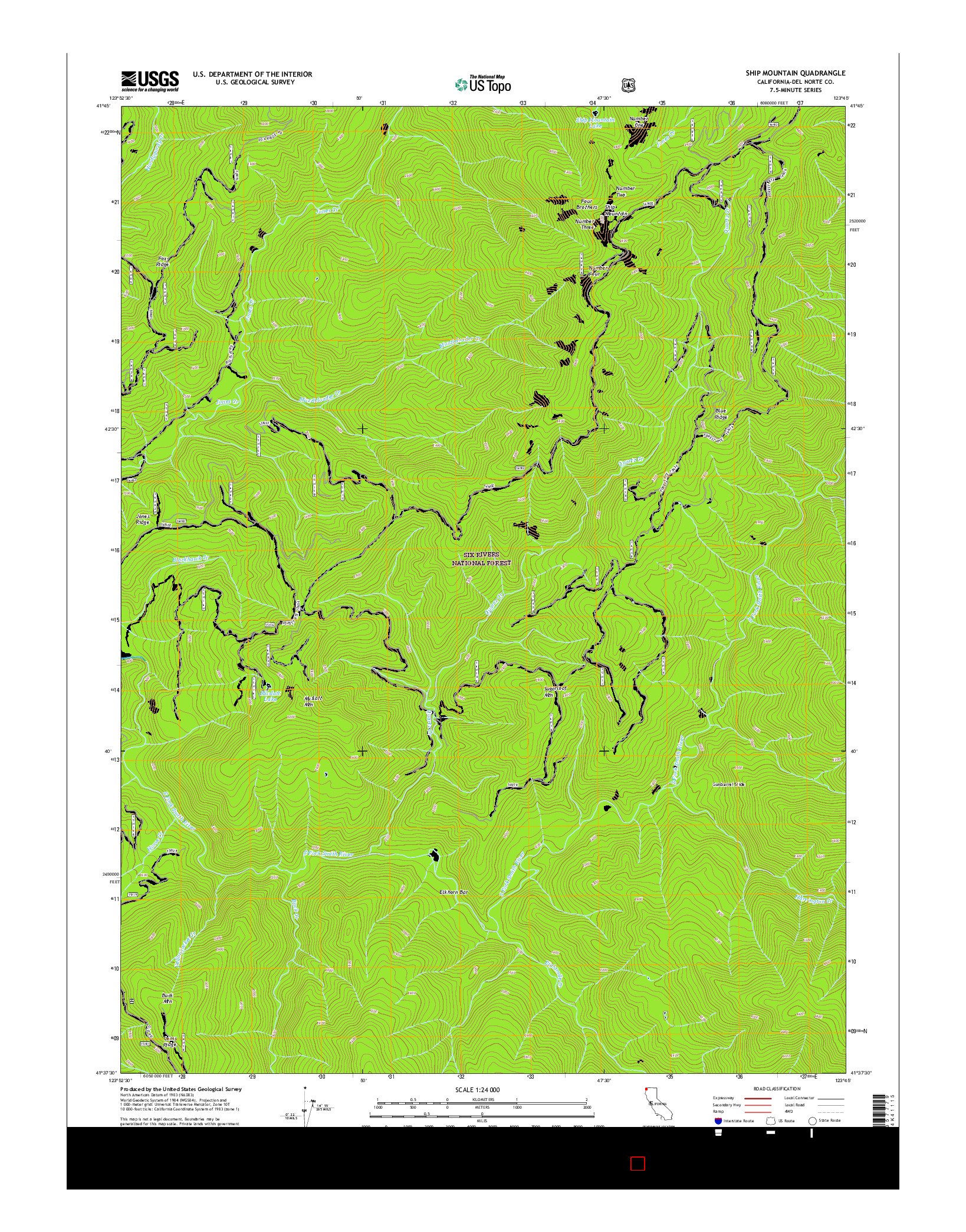 USGS US TOPO 7.5-MINUTE MAP FOR SHIP MOUNTAIN, CA 2015