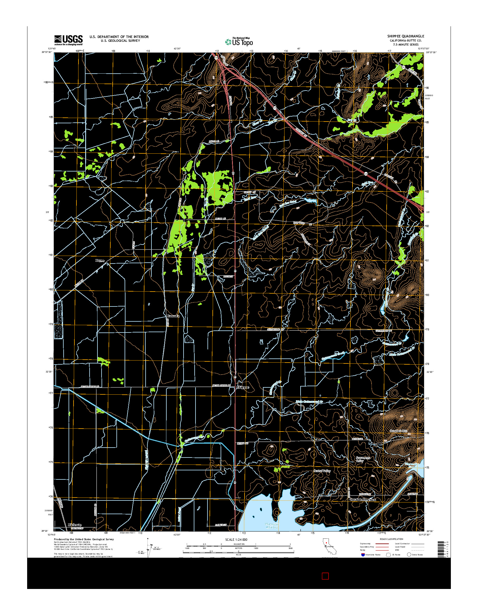 USGS US TOPO 7.5-MINUTE MAP FOR SHIPPEE, CA 2015