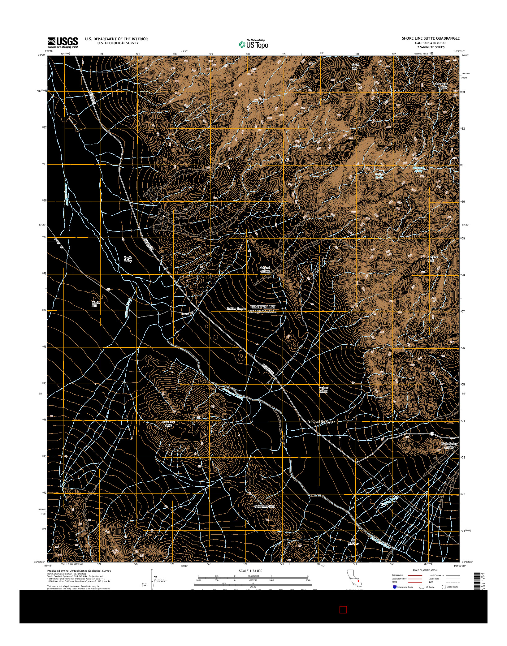 USGS US TOPO 7.5-MINUTE MAP FOR SHORE LINE BUTTE, CA 2015