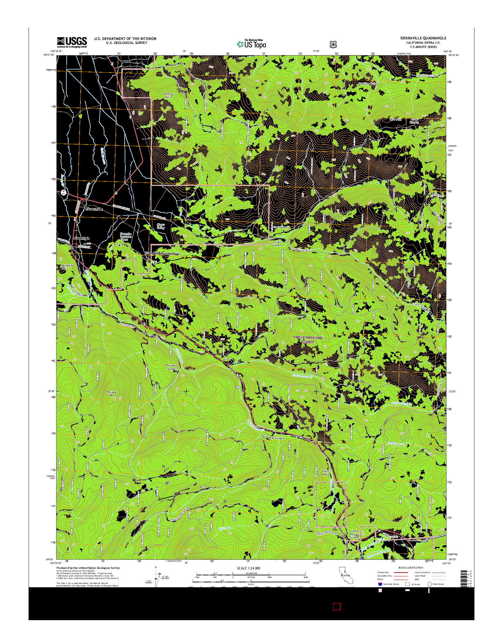 USGS US TOPO 7.5-MINUTE MAP FOR SIERRAVILLE, CA 2015