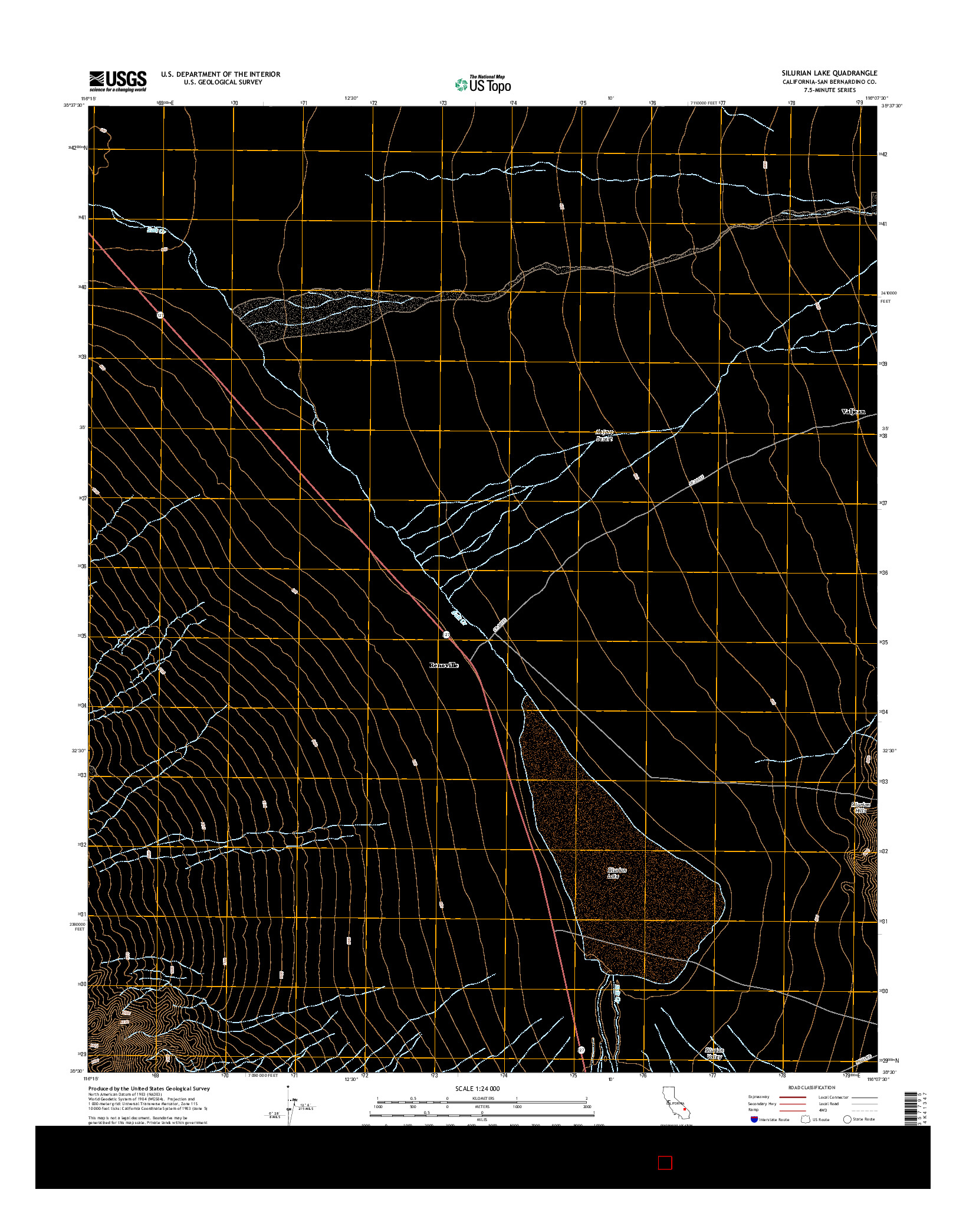 USGS US TOPO 7.5-MINUTE MAP FOR SILURIAN LAKE, CA 2015