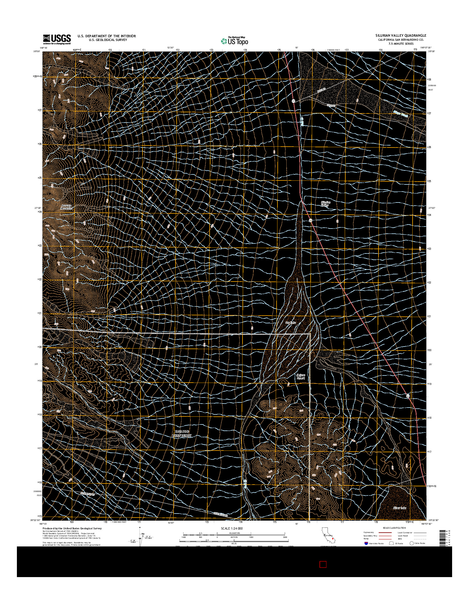 USGS US TOPO 7.5-MINUTE MAP FOR SILURIAN VALLEY, CA 2015