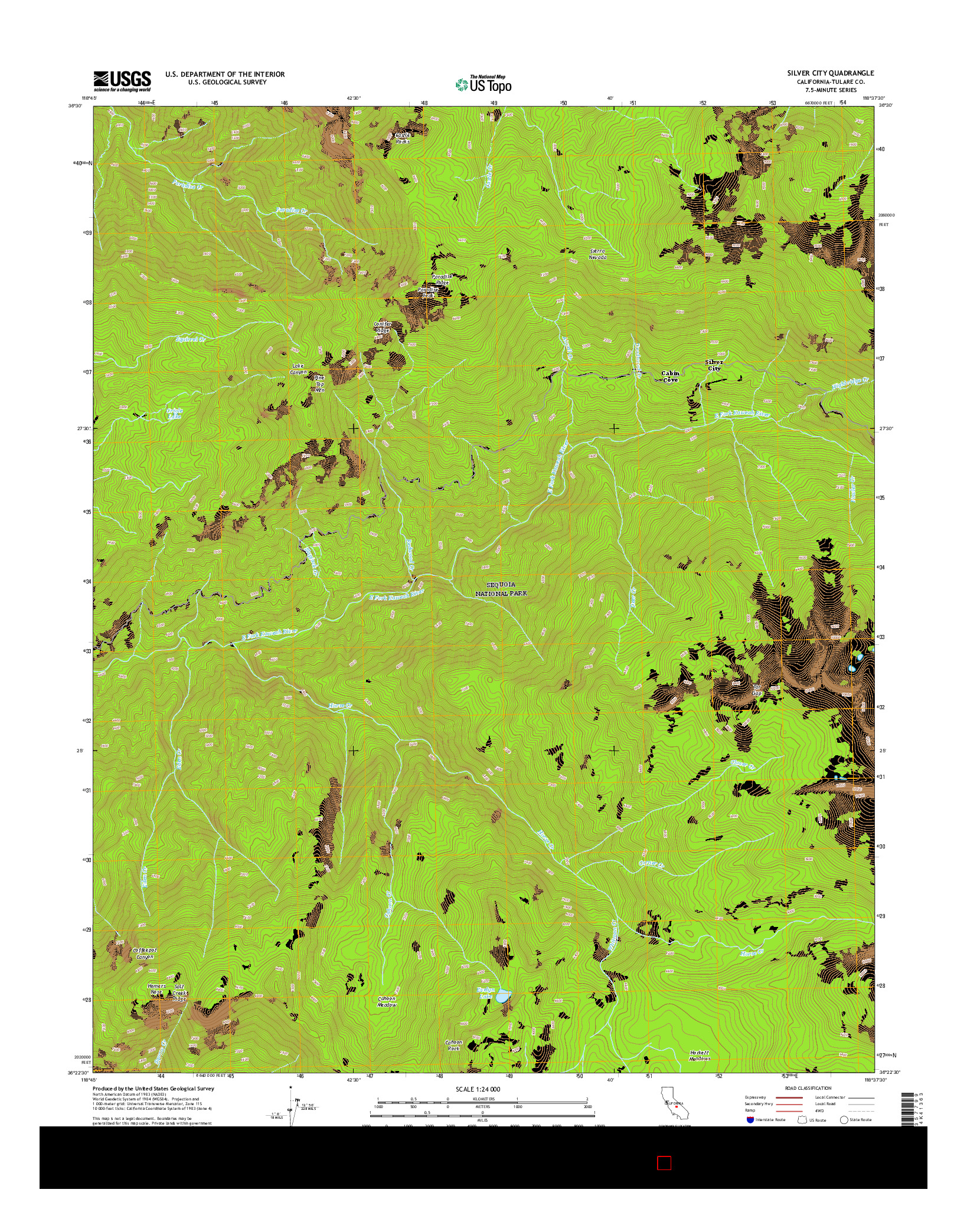 USGS US TOPO 7.5-MINUTE MAP FOR SILVER CITY, CA 2015