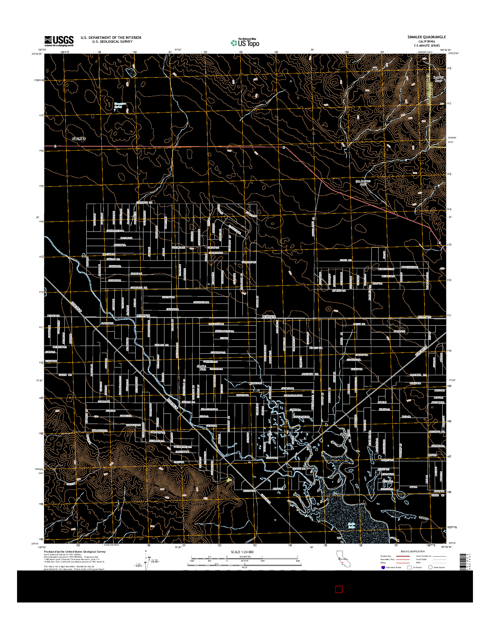 USGS US TOPO 7.5-MINUTE MAP FOR SIMMLER, CA 2015