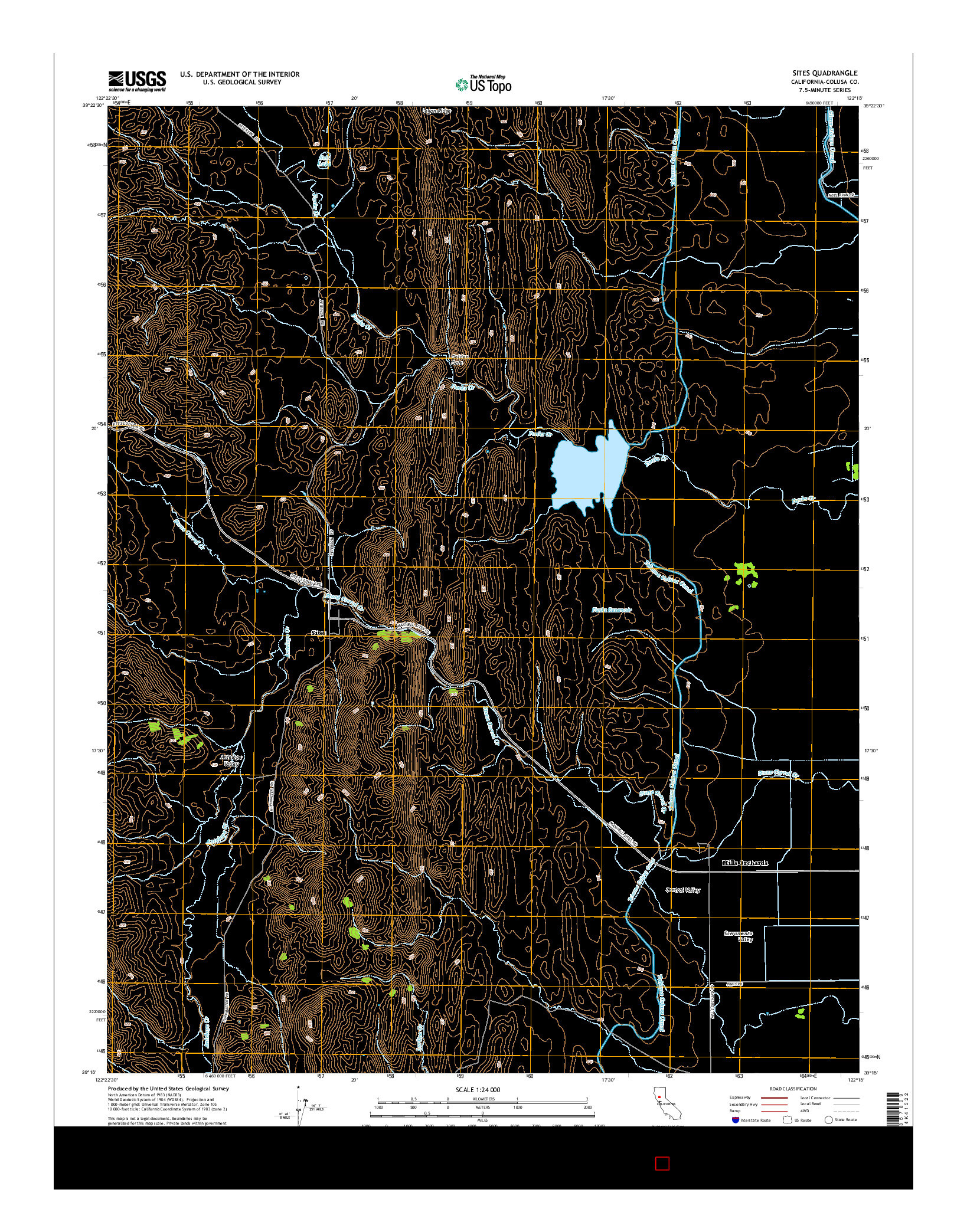 USGS US TOPO 7.5-MINUTE MAP FOR SITES, CA 2015