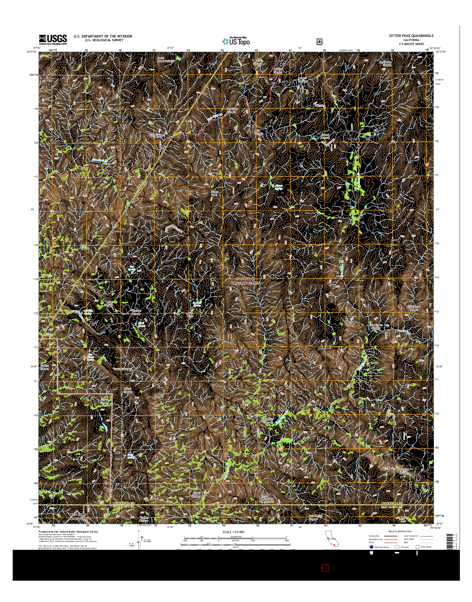 USGS US TOPO 7.5-MINUTE MAP FOR SITTON PEAK, CA 2015