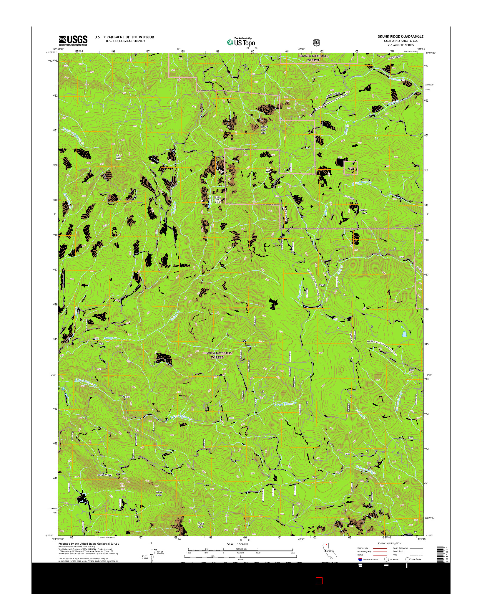 USGS US TOPO 7.5-MINUTE MAP FOR SKUNK RIDGE, CA 2015