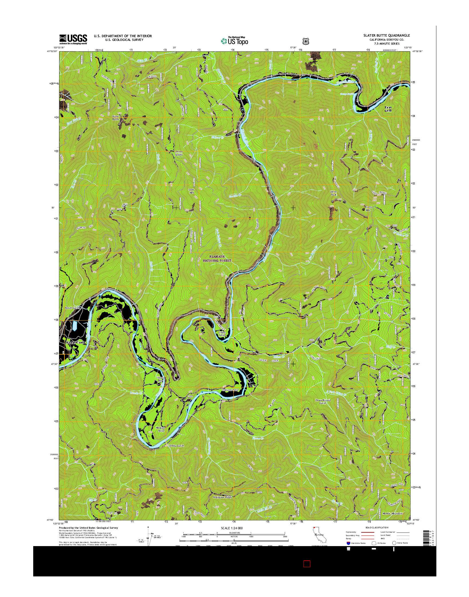 USGS US TOPO 7.5-MINUTE MAP FOR SLATER BUTTE, CA 2015