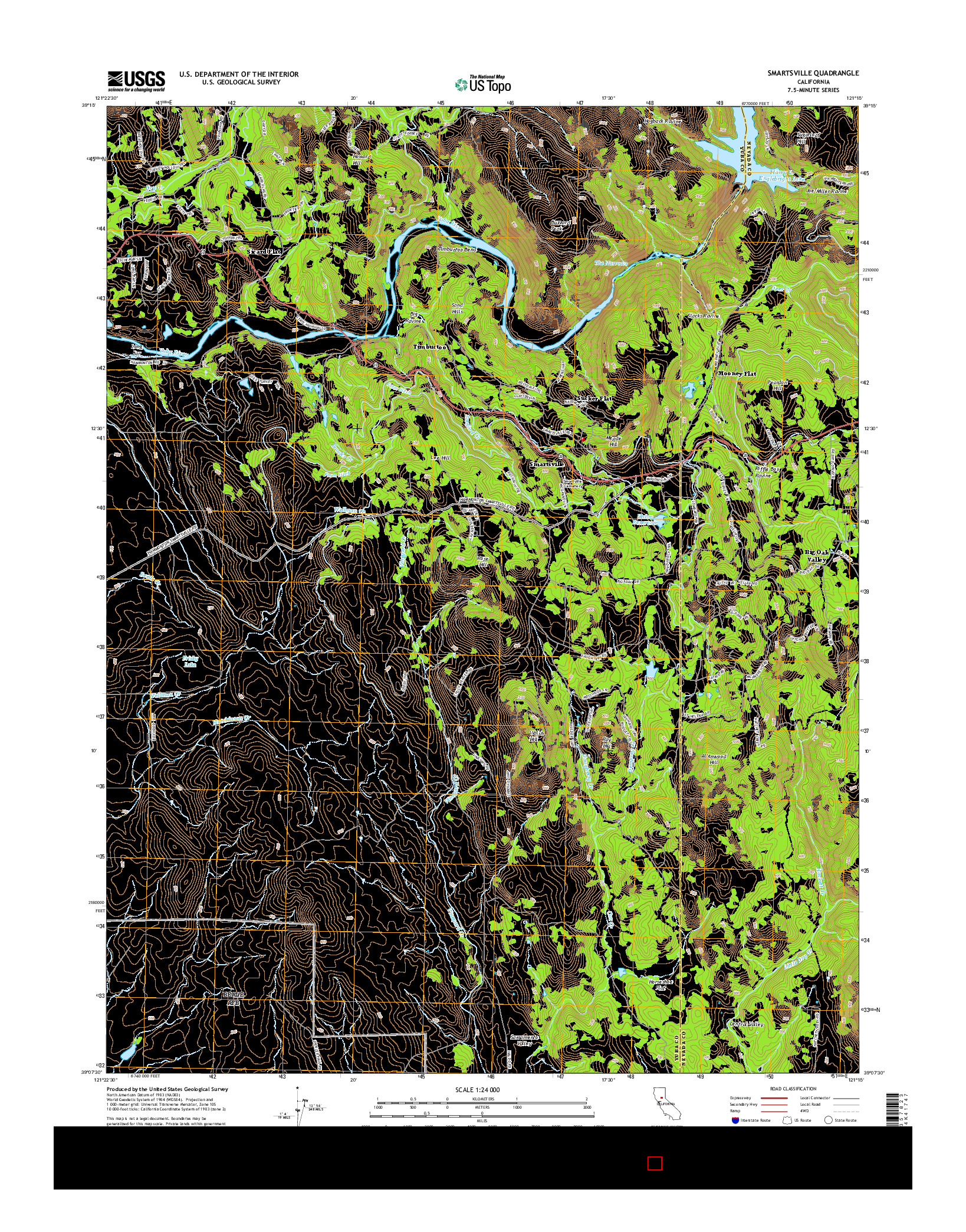 USGS US TOPO 7.5-MINUTE MAP FOR SMARTSVILLE, CA 2015