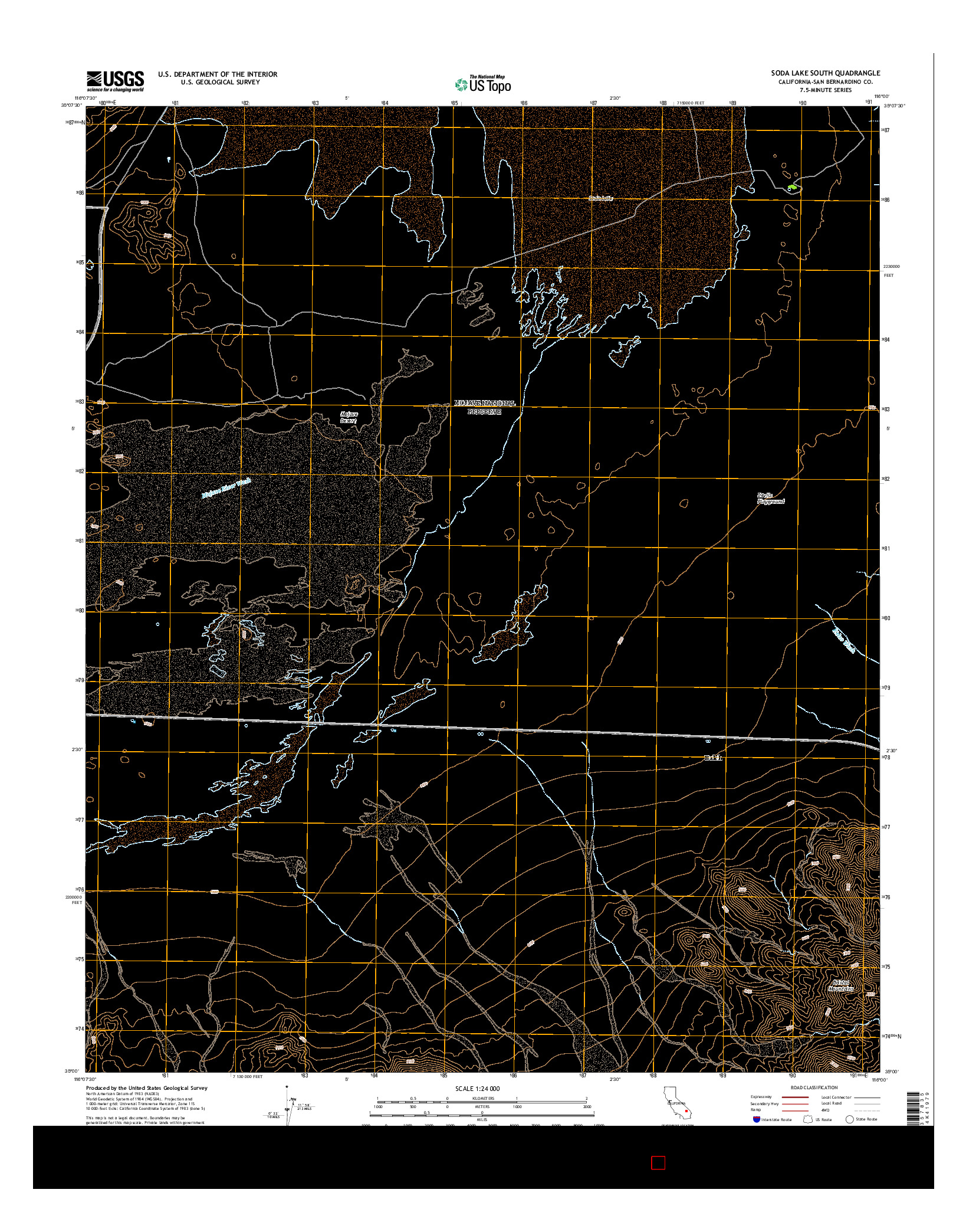 USGS US TOPO 7.5-MINUTE MAP FOR SODA LAKE SOUTH, CA 2015