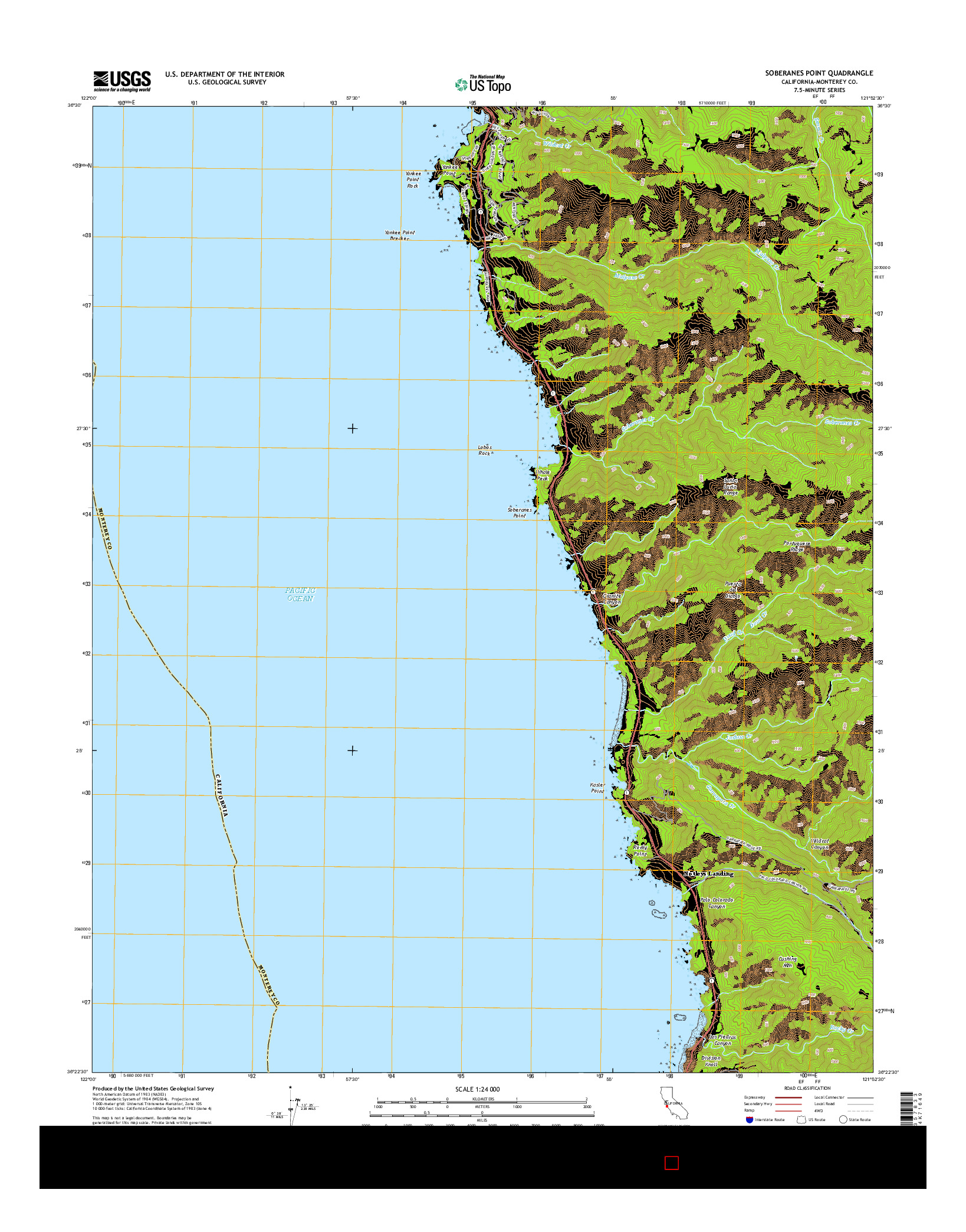 USGS US TOPO 7.5-MINUTE MAP FOR SOBERANES POINT, CA 2015