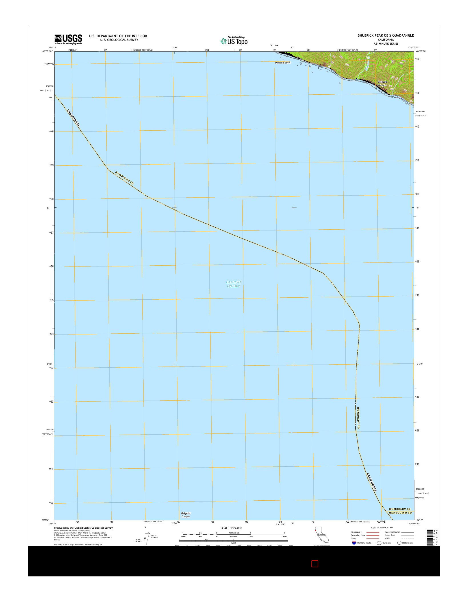 USGS US TOPO 7.5-MINUTE MAP FOR SHUBRICK PEAK OE S, CA 2015