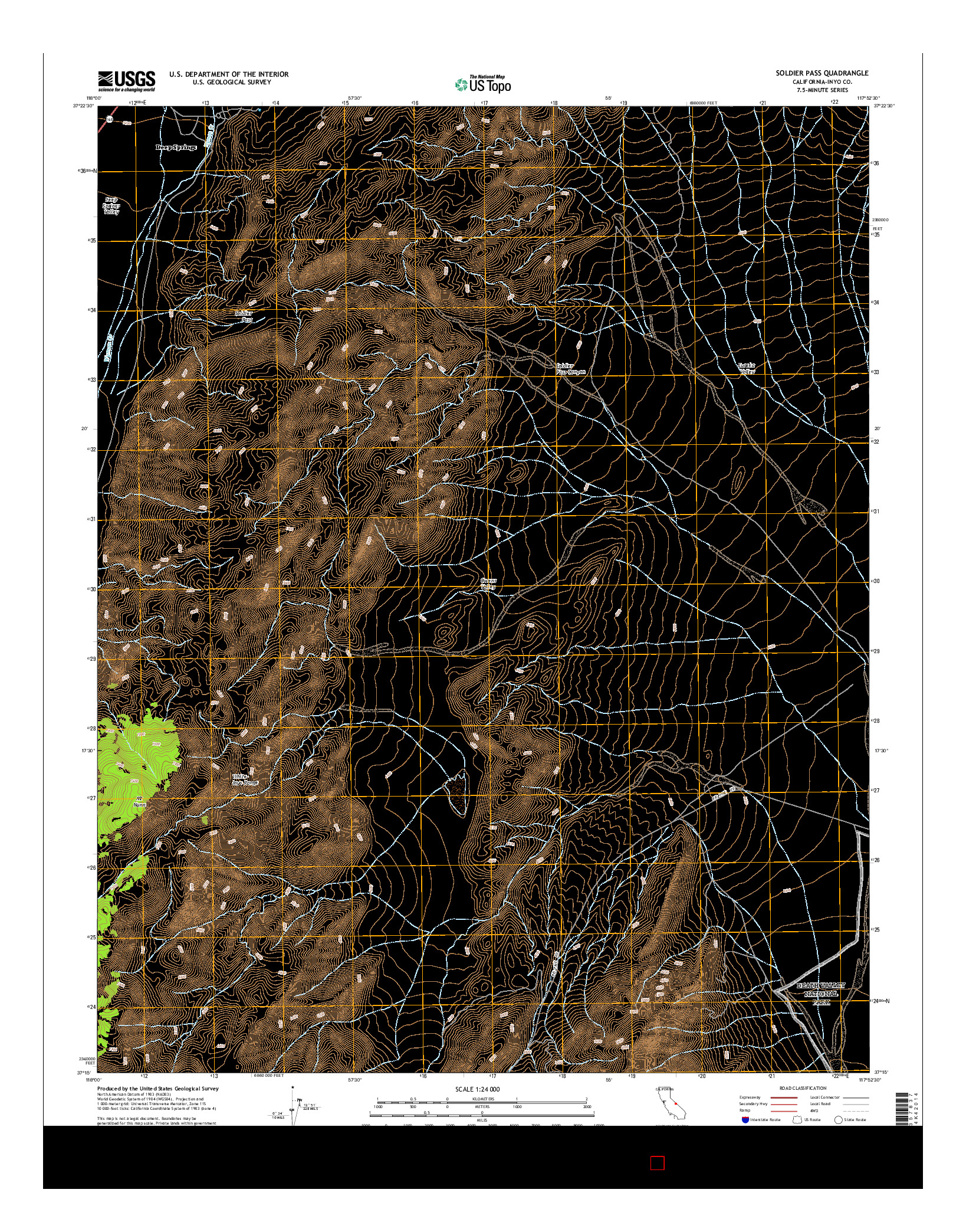 USGS US TOPO 7.5-MINUTE MAP FOR SOLDIER PASS, CA 2015