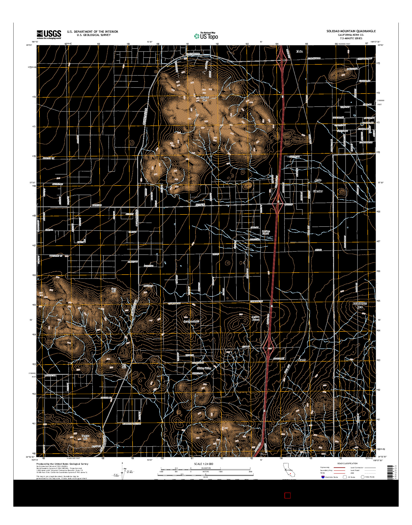 USGS US TOPO 7.5-MINUTE MAP FOR SOLEDAD MOUNTAIN, CA 2015