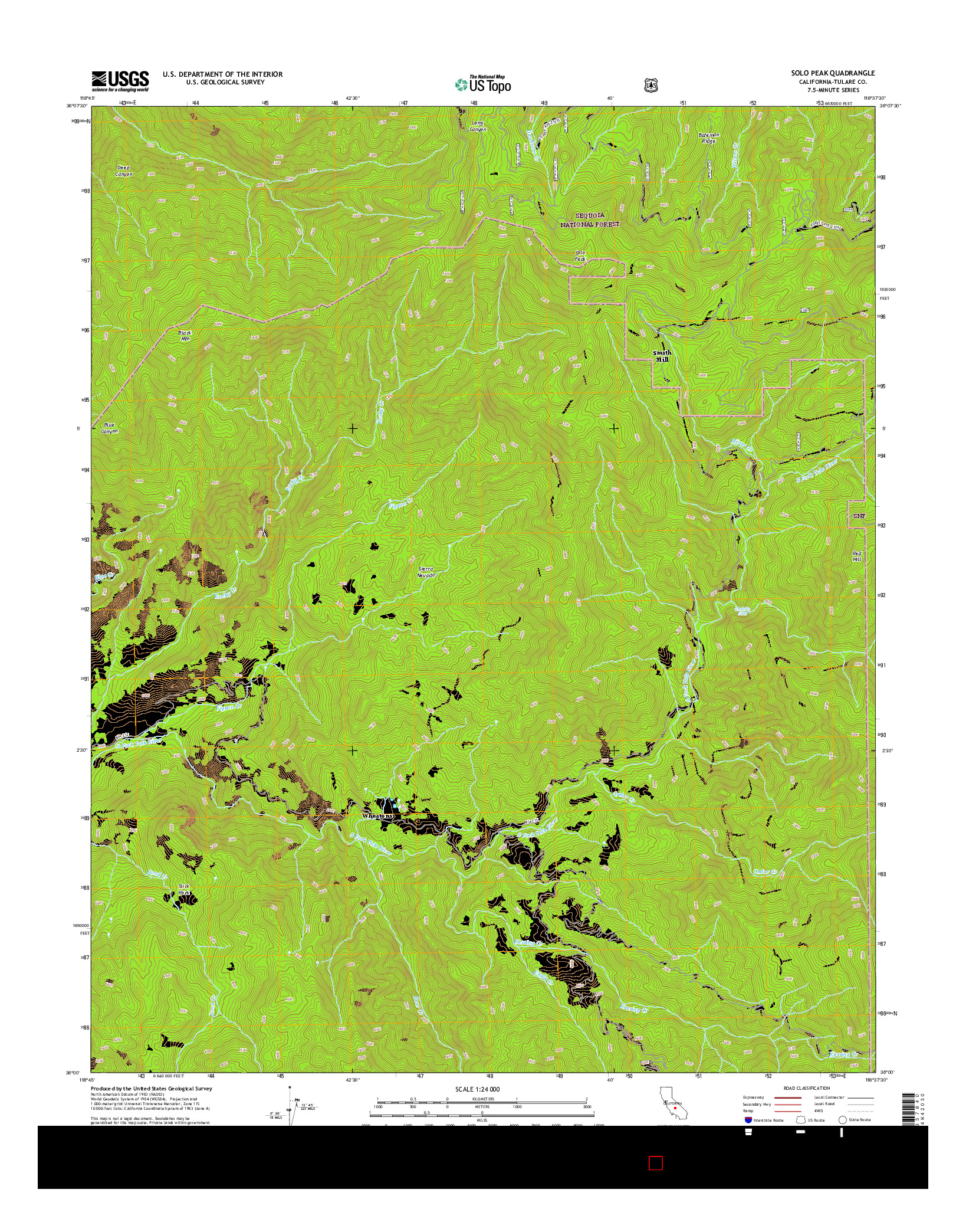 USGS US TOPO 7.5-MINUTE MAP FOR SOLO PEAK, CA 2015