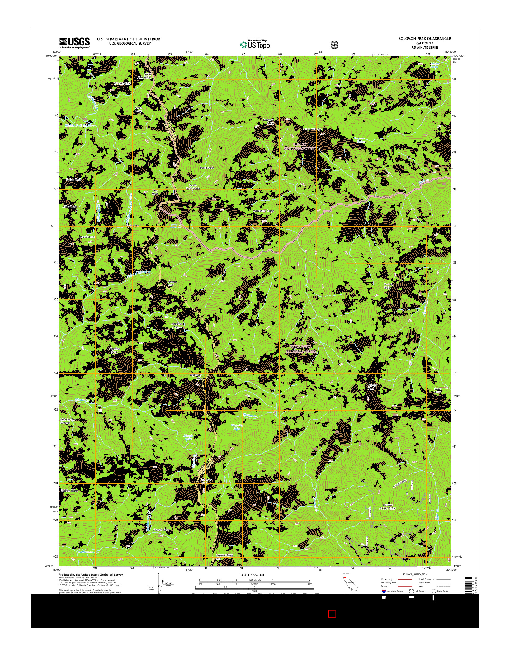 USGS US TOPO 7.5-MINUTE MAP FOR SOLOMON PEAK, CA 2015