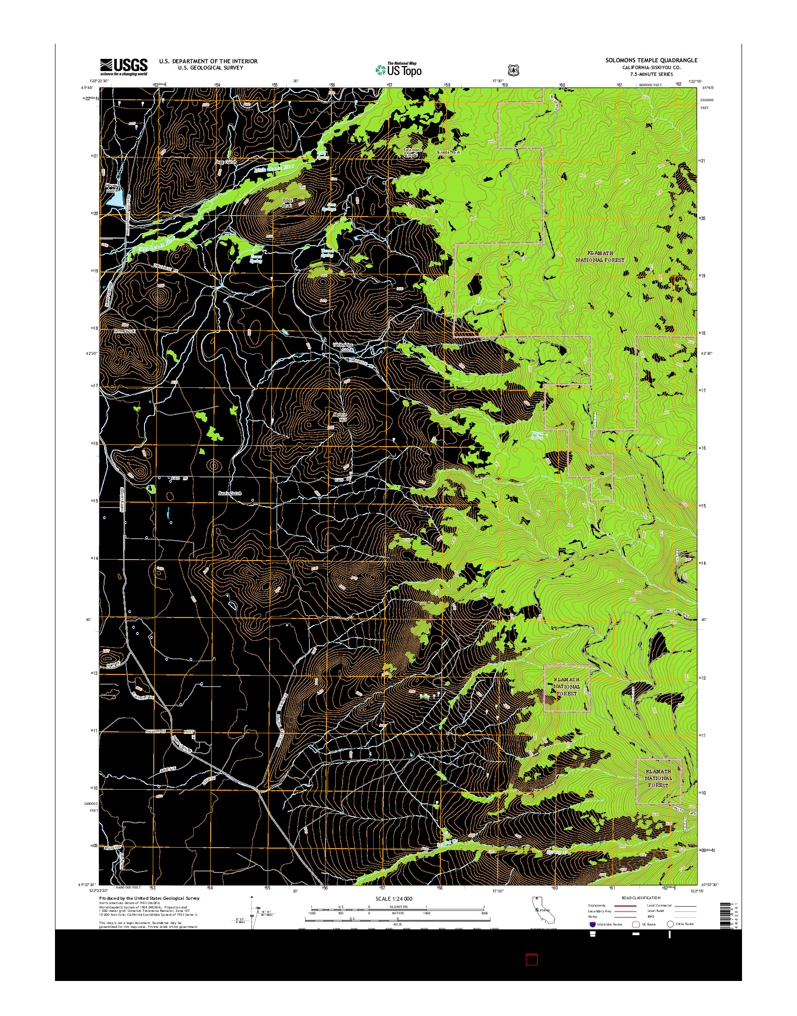 USGS US TOPO 7.5-MINUTE MAP FOR SOLOMONS TEMPLE, CA 2015