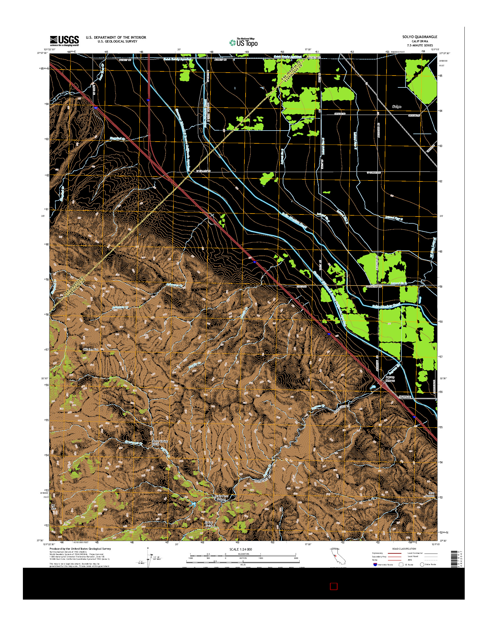 USGS US TOPO 7.5-MINUTE MAP FOR SOLYO, CA 2015