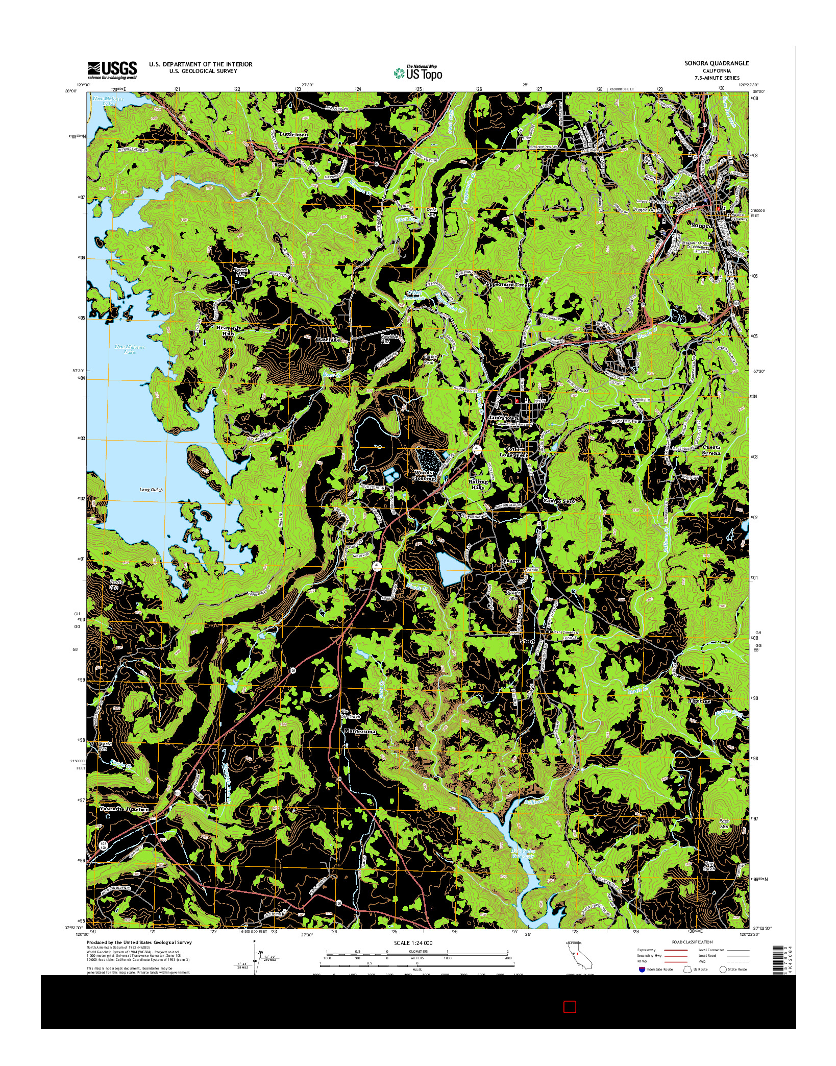 USGS US TOPO 7.5-MINUTE MAP FOR SONORA, CA 2015