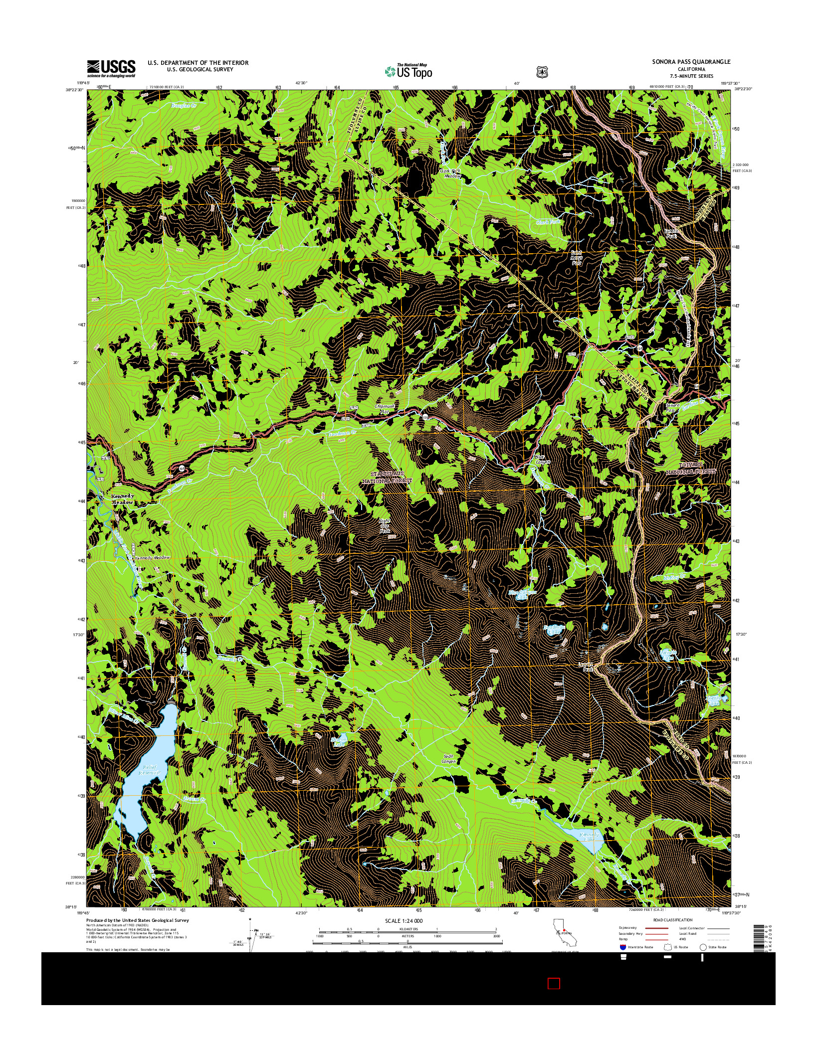 USGS US TOPO 7.5-MINUTE MAP FOR SONORA PASS, CA 2015