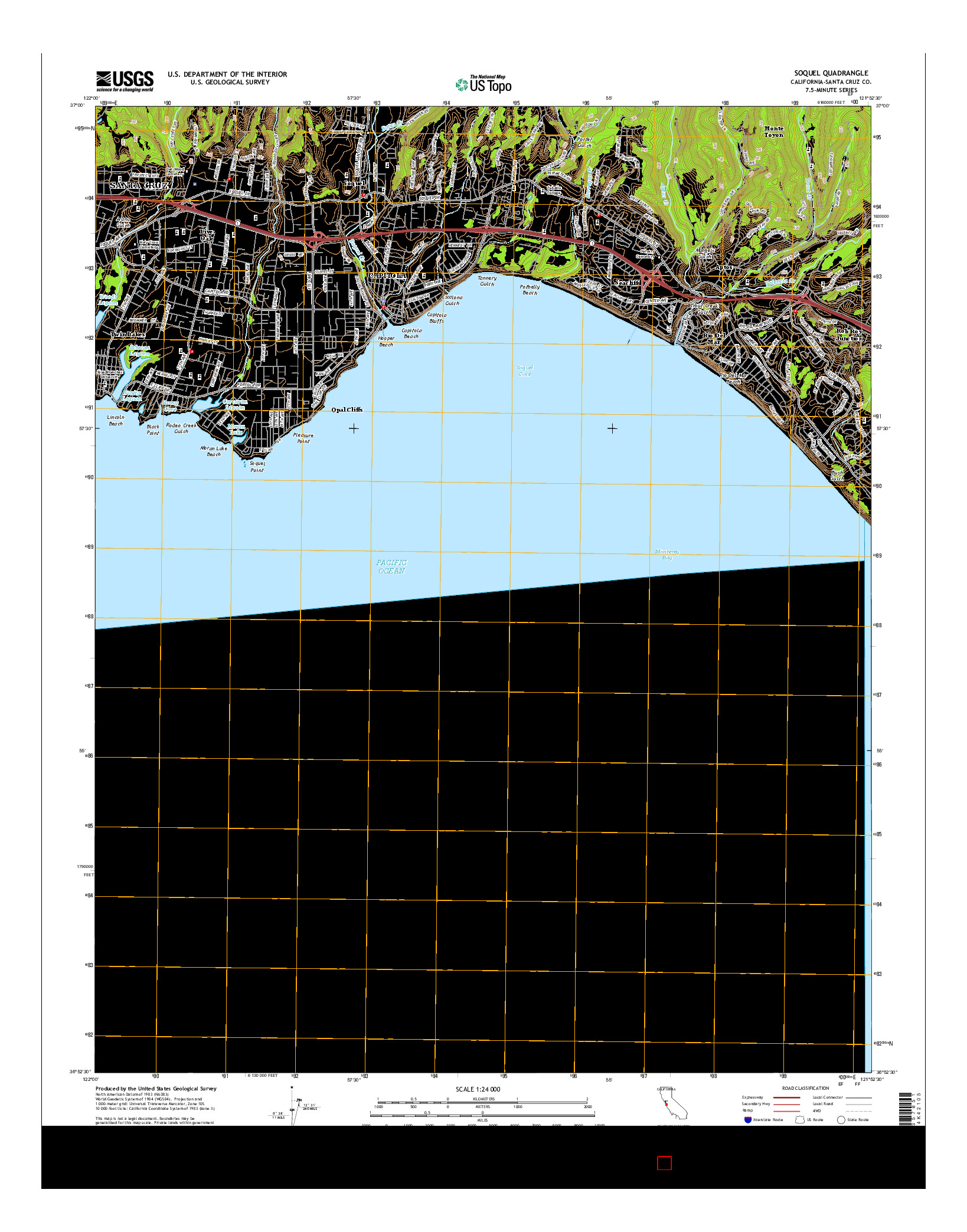 USGS US TOPO 7.5-MINUTE MAP FOR SOQUEL, CA 2015